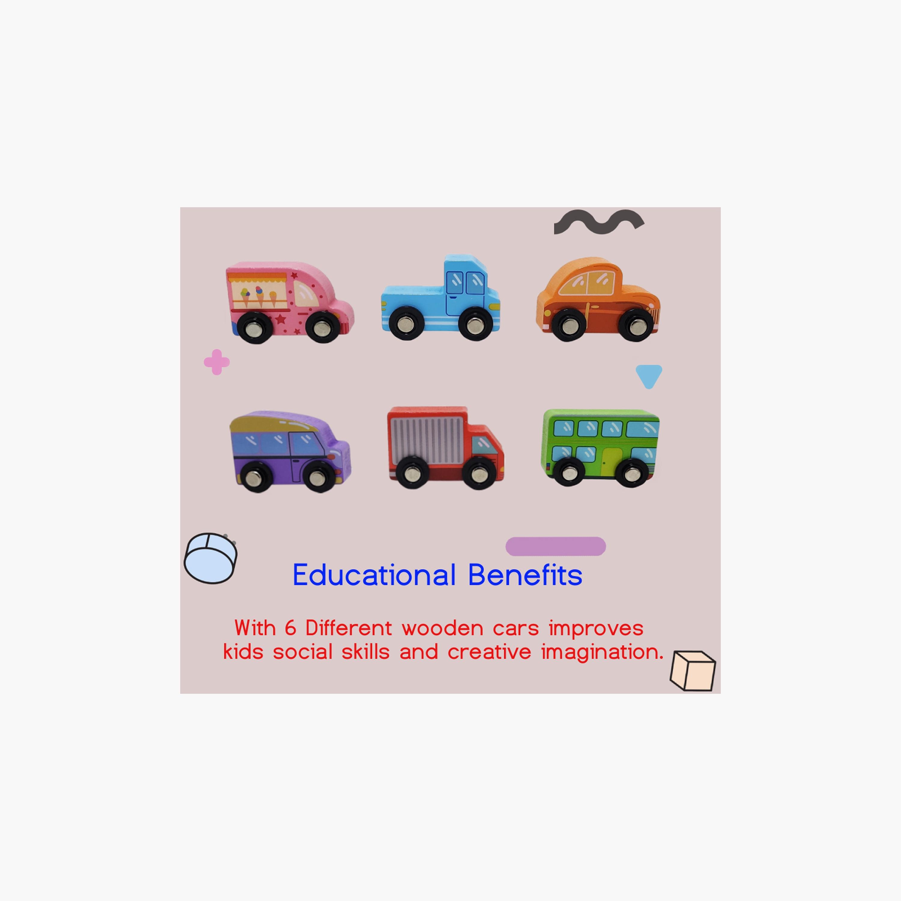 Factory Price 6-Piece Wooden Mini Car Set - A-toys-playvehicles-cars-image-2