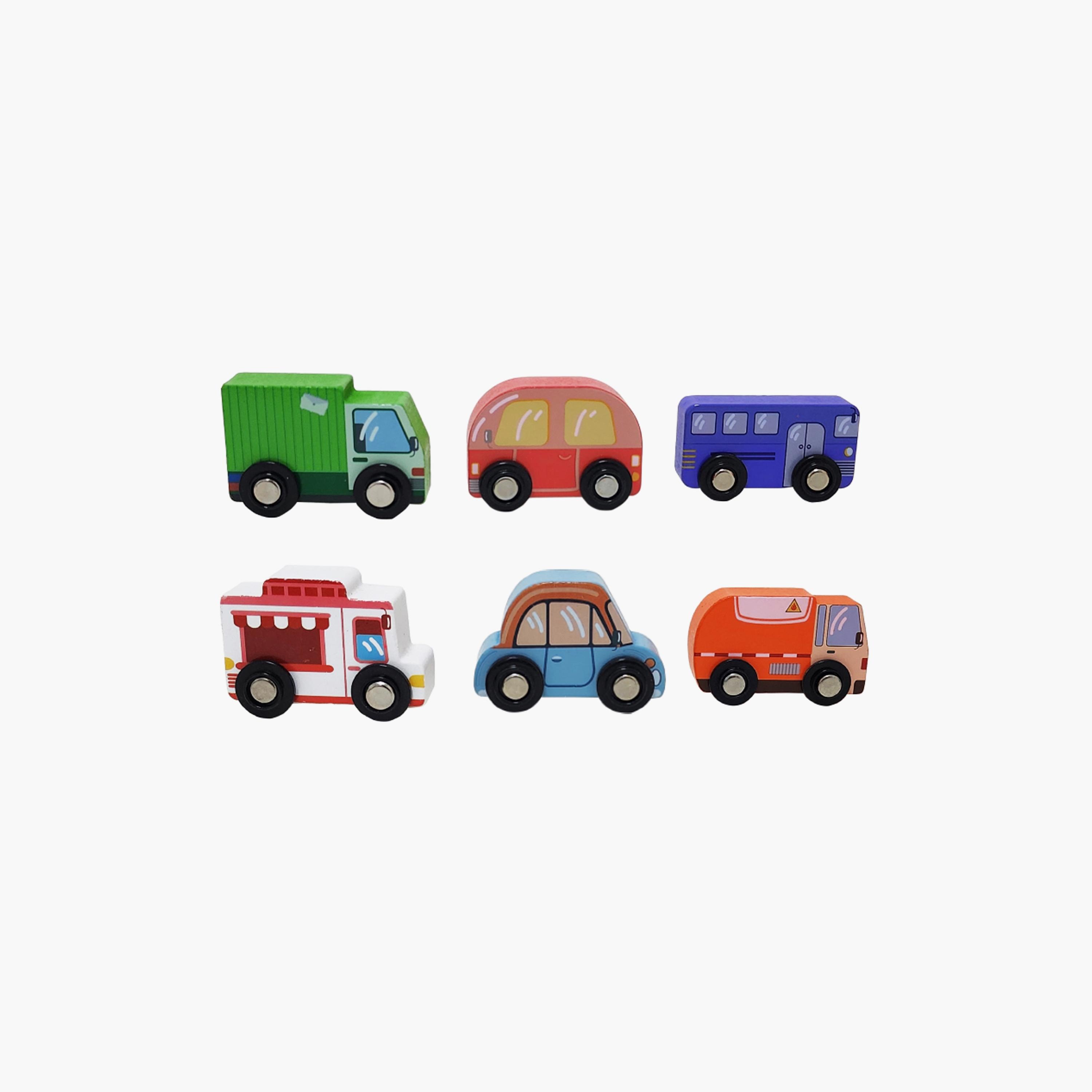 Factory Price 6-Piece Wooden Mini Car Set - C-toys-playvehicles-cars-image-1