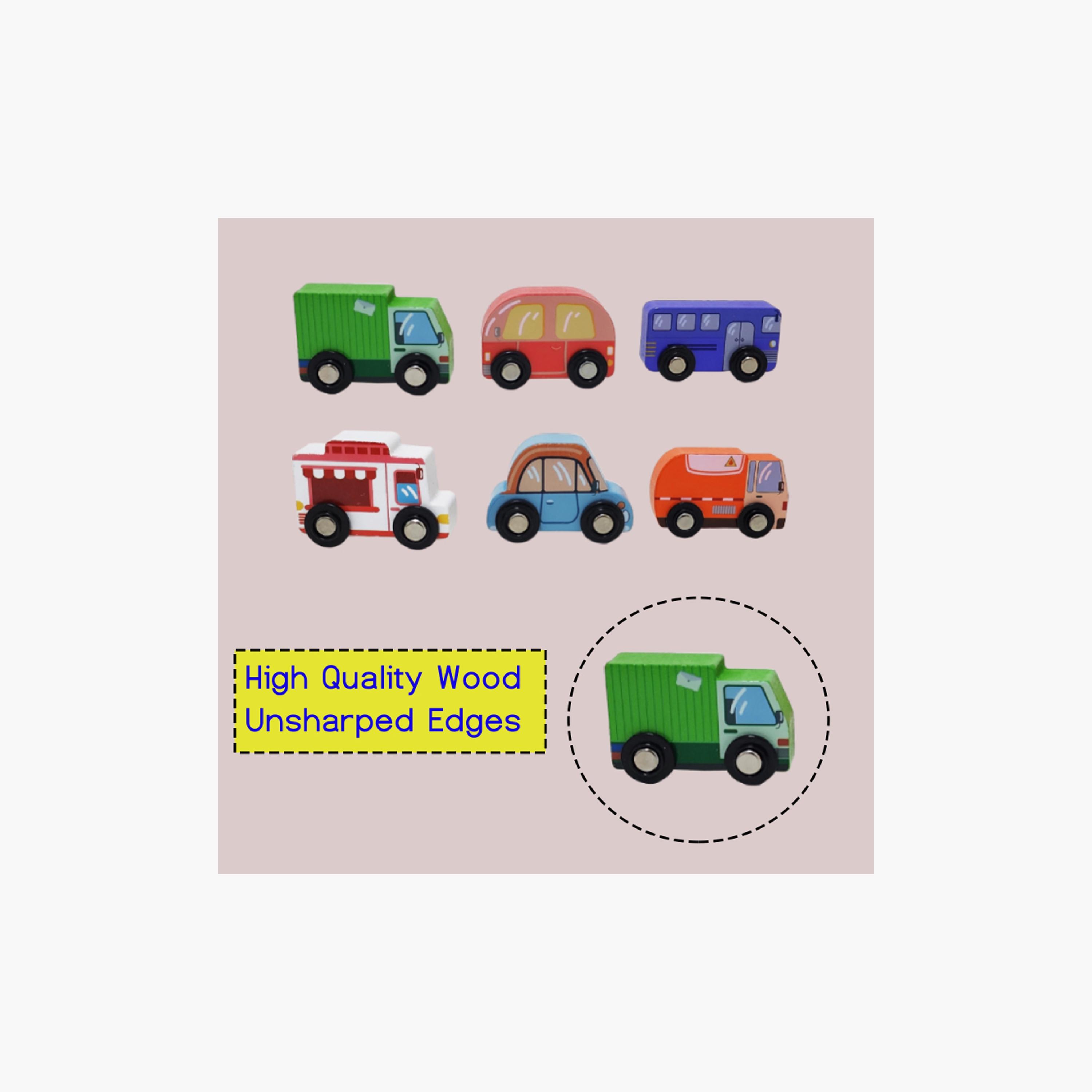 Factory Price 6-Piece Wooden Mini Car Set - C-toys-playvehicles-cars-image-3
