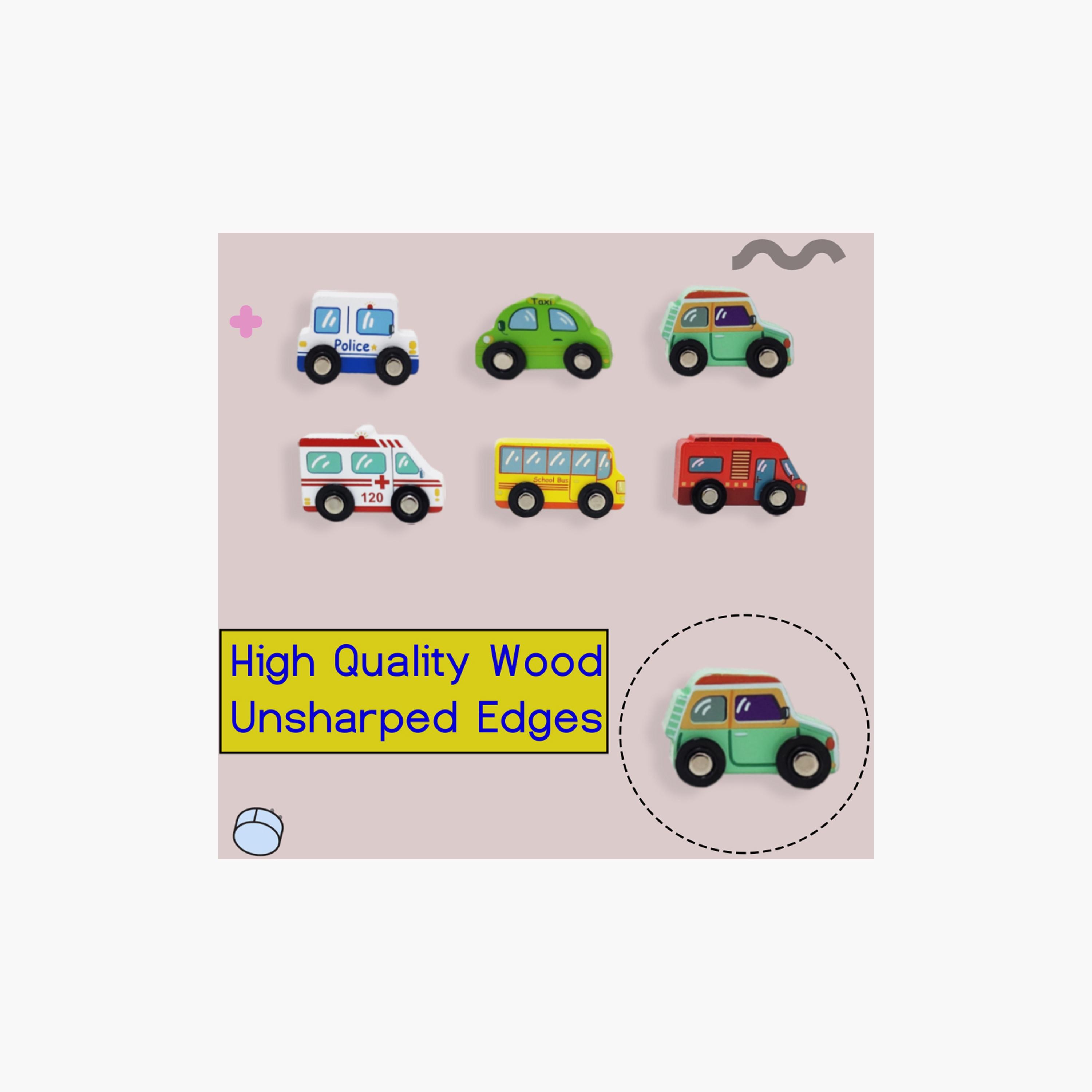 مجموعة سيارات خشبية صغيرة 6 قطع - D من فاكتوري برايس-toys-playvehicles-cars-image-3
