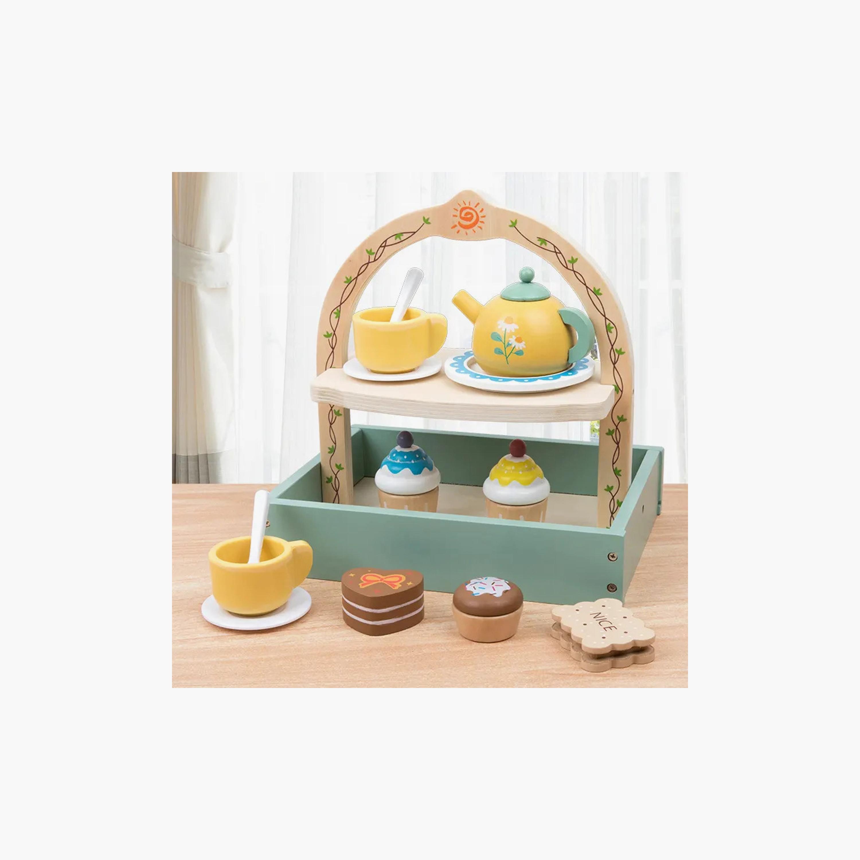 Factory Price Kids Wooden Tea Pot Pretend Play Set-toys-roleplay-kitchensets-image-2