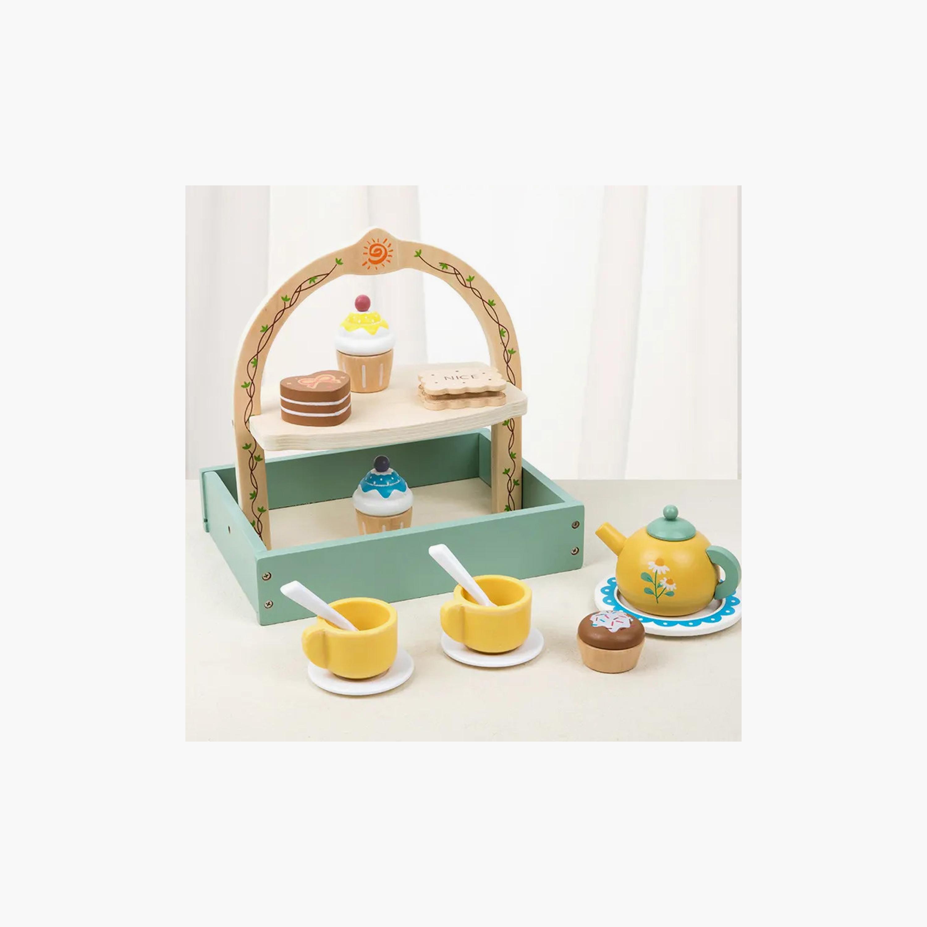 Factory Price Kids Wooden Tea Pot Pretend Play Set-toys-roleplay-kitchensets-image-3