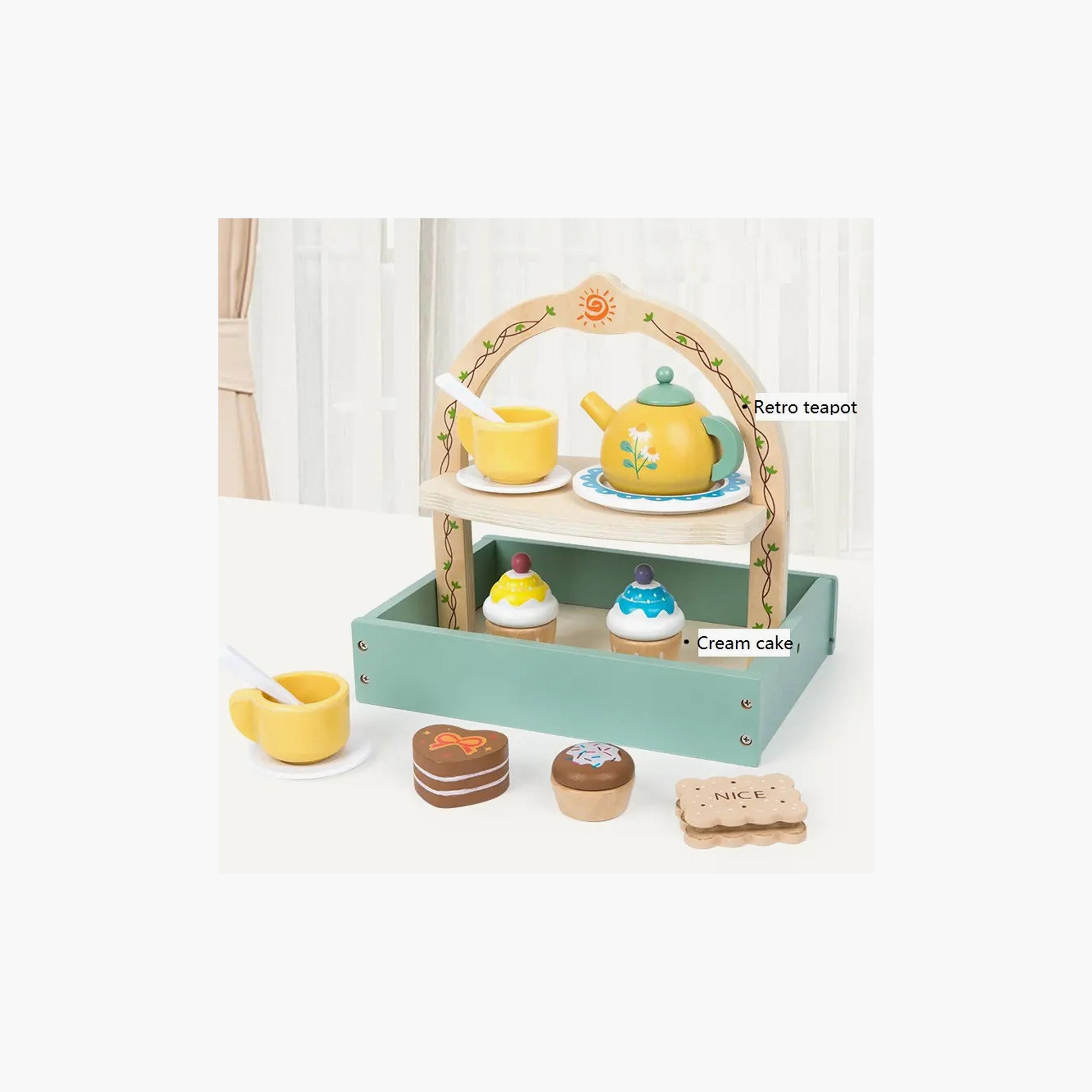 Factory Price Kids Wooden Tea Pot Pretend Play Set-toys-roleplay-kitchensets-image-4