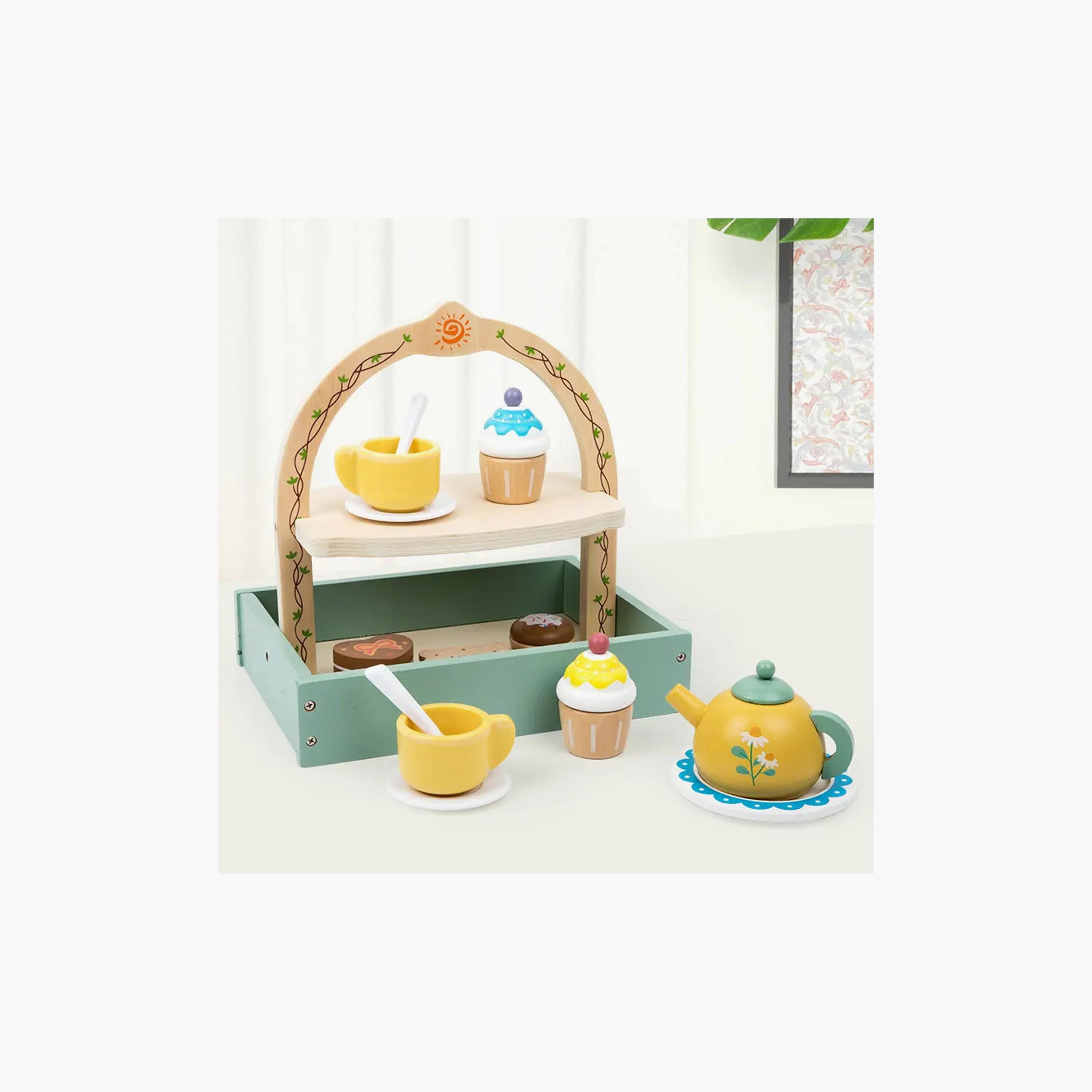 Factory Price Kids Wooden Tea Pot Pretend Play Set-toys-roleplay-kitchensets-image-5