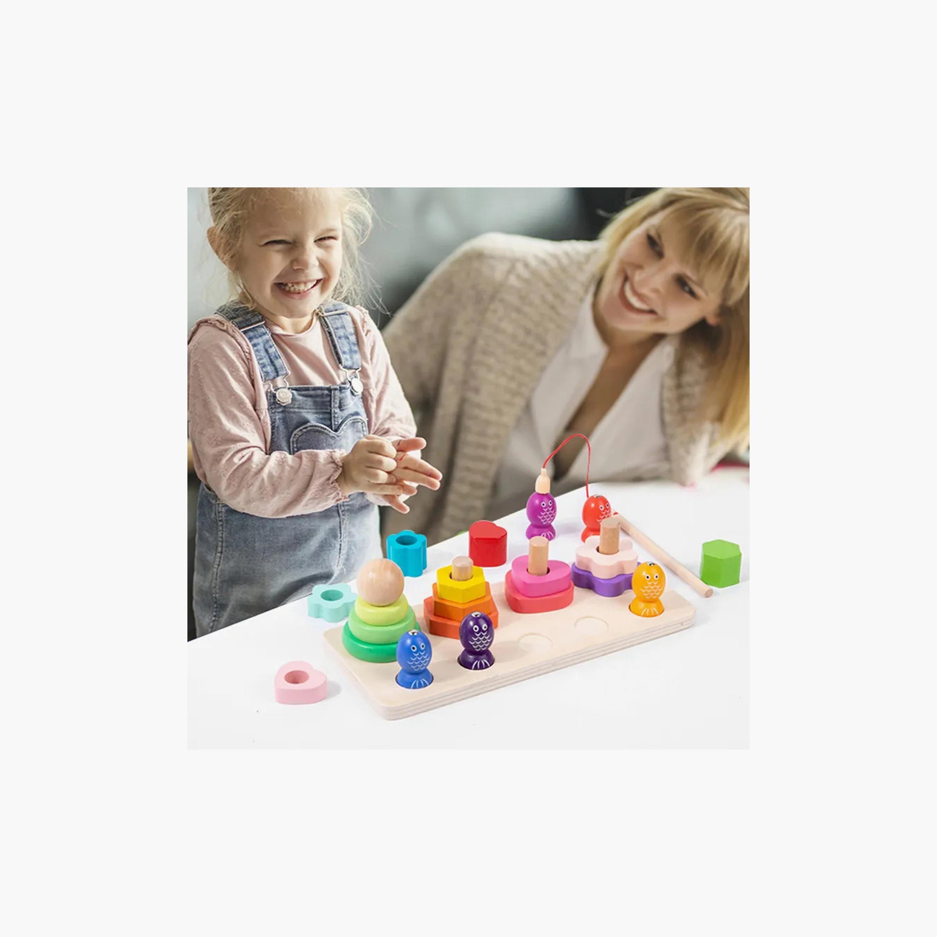Factory Price 4 Column Tower and Magnetic Fishing Game-toys-buildingblocks-blocks-image-3