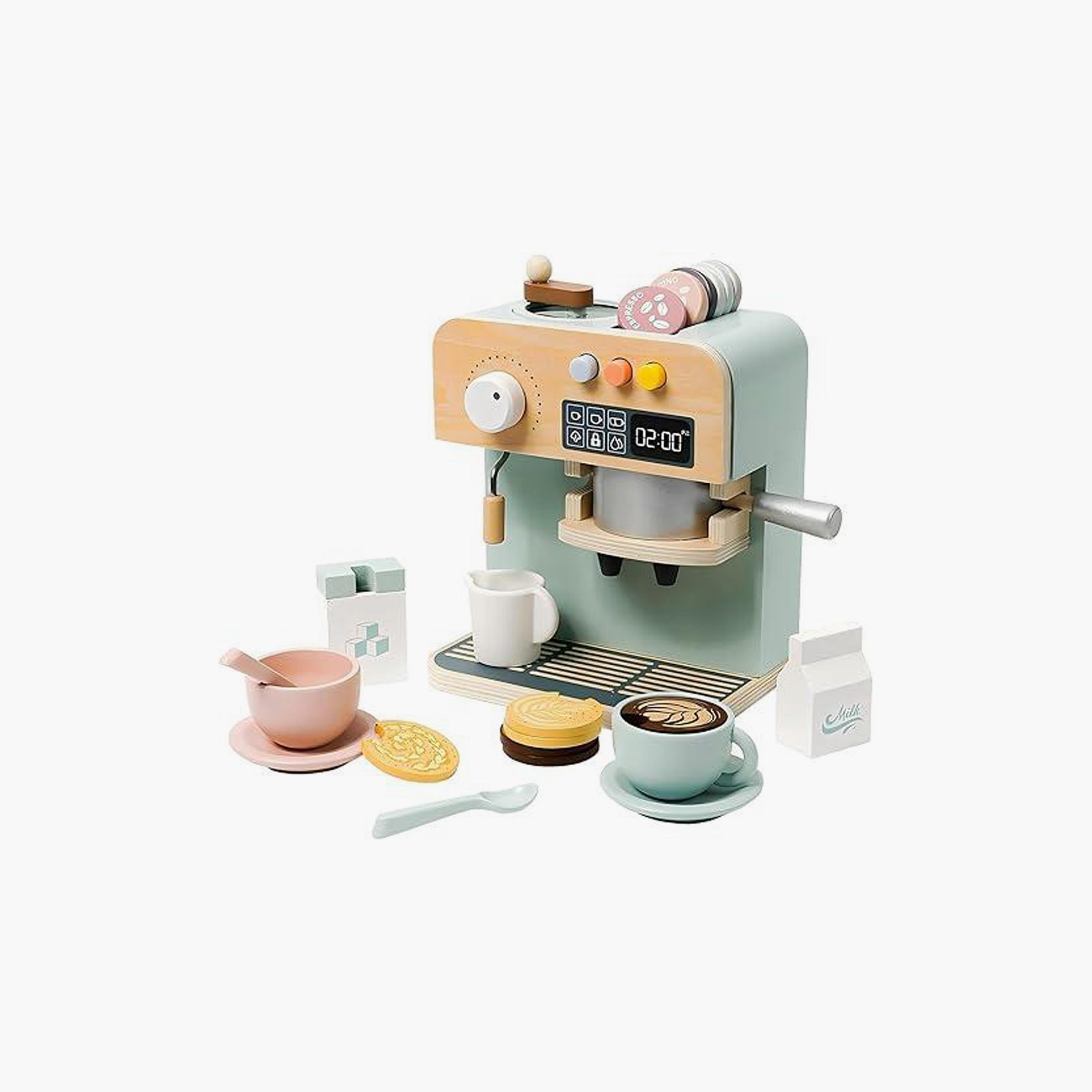 Factory Price 23-Piece Wooden Coffee Maker Pretend Play Set-toys-roleplay-kitchensets-image-1