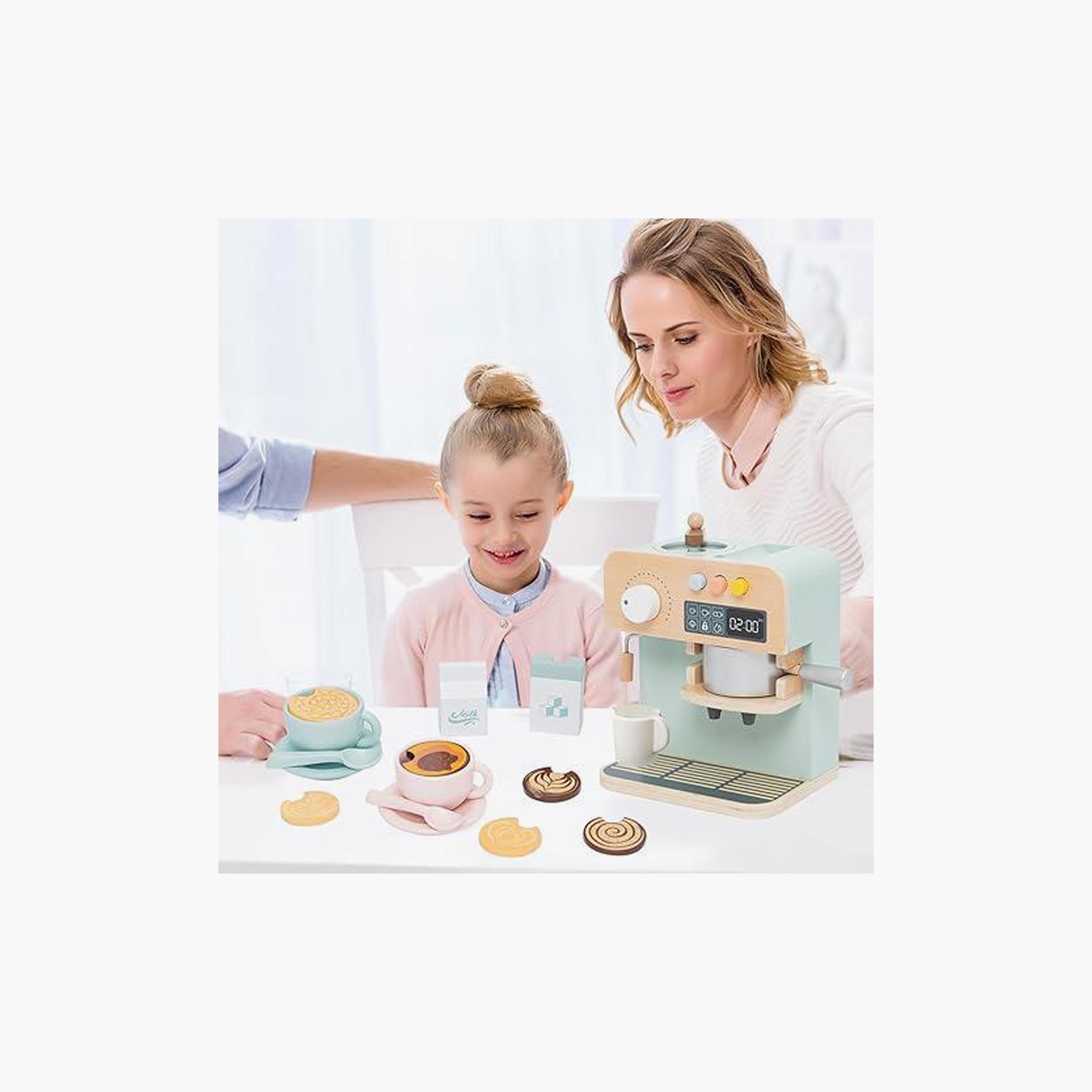 Factory Price 23-Piece Wooden Coffee Maker Pretend Play Set-toys-roleplay-kitchensets-image-6