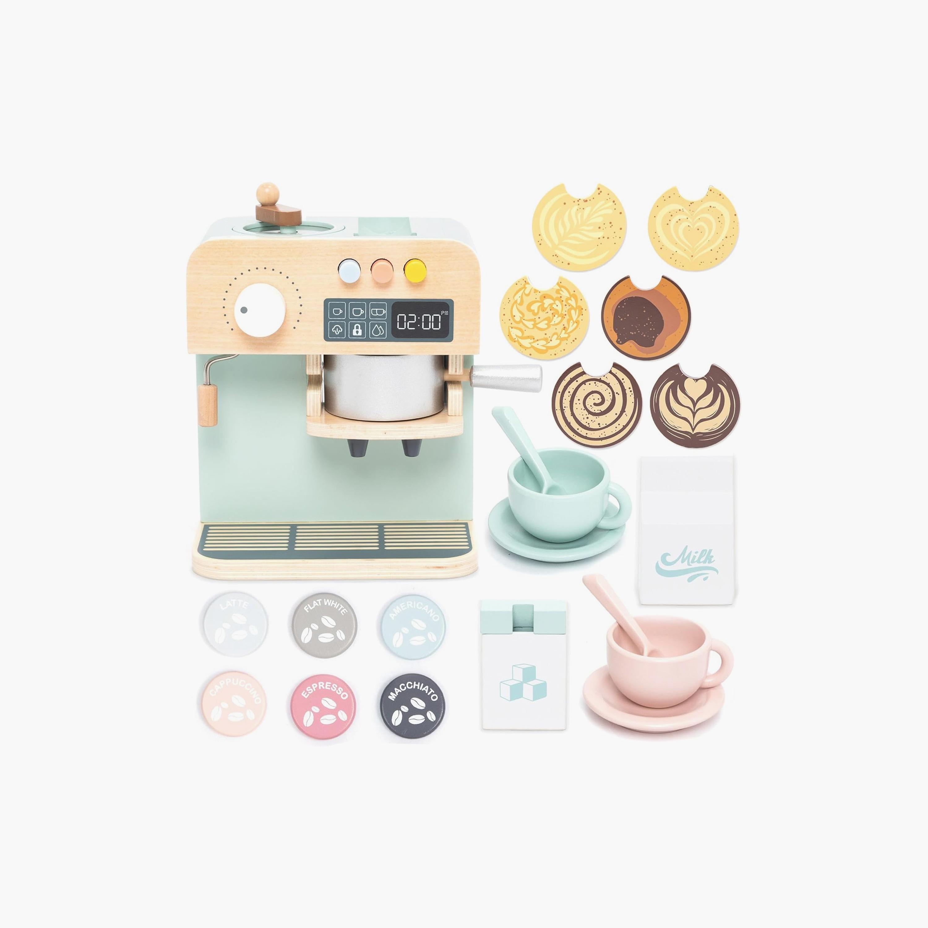 Factory Price 23-Piece Wooden Coffee Maker Pretend Play Set-toys-roleplay-kitchensets-image-9