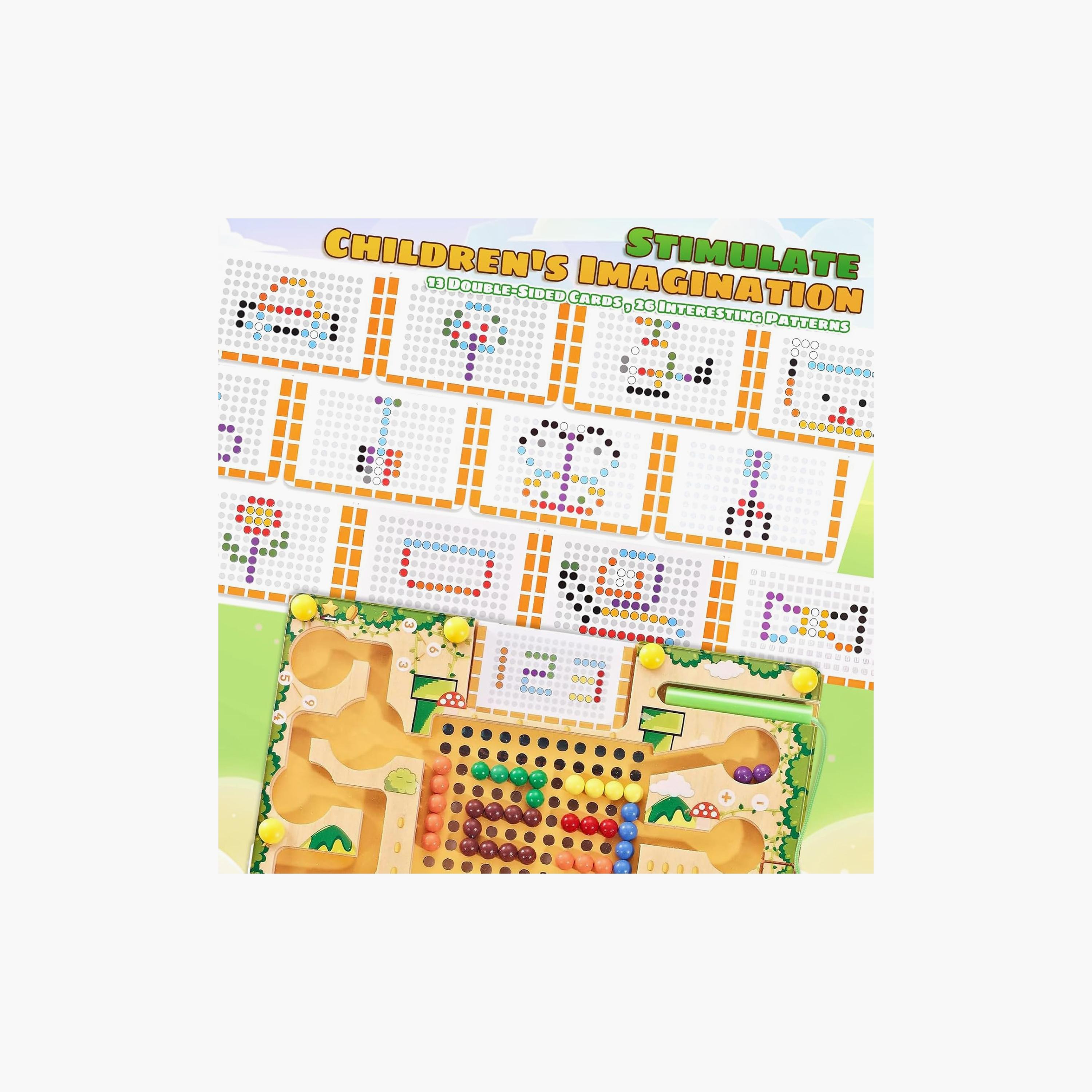 متاهة خشبية مغناطيسية للأطفال للأرقام والألوان من فاكتوري برايس-toys-indoortoys-boardgames-image-4