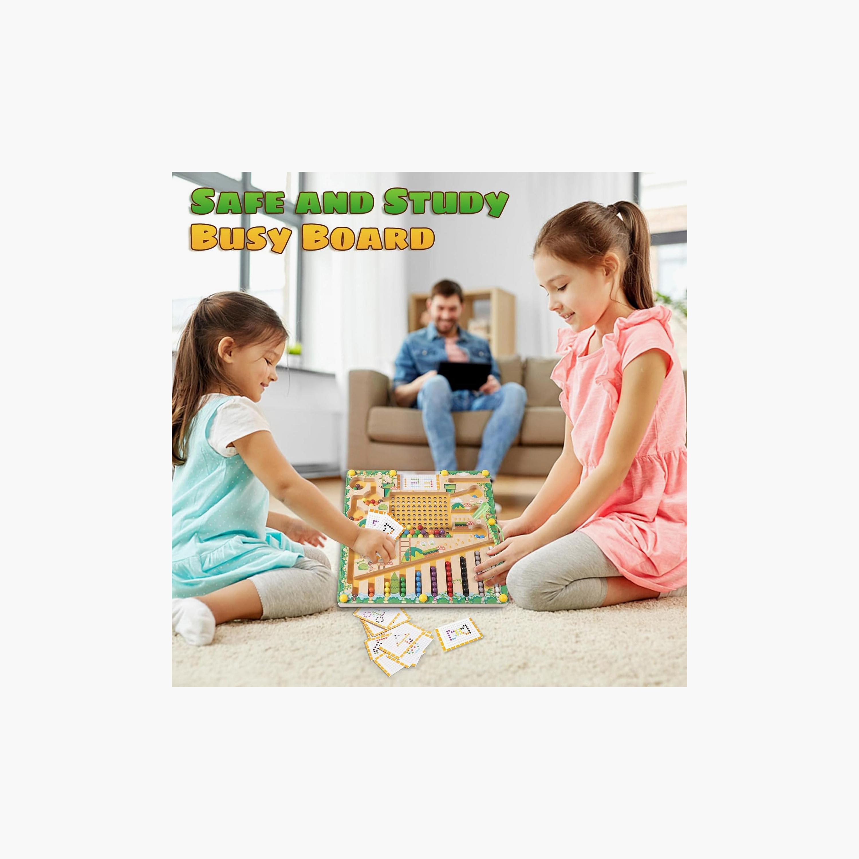 متاهة خشبية مغناطيسية للأطفال للأرقام والألوان من فاكتوري برايس-toys-indoortoys-boardgames-image-5