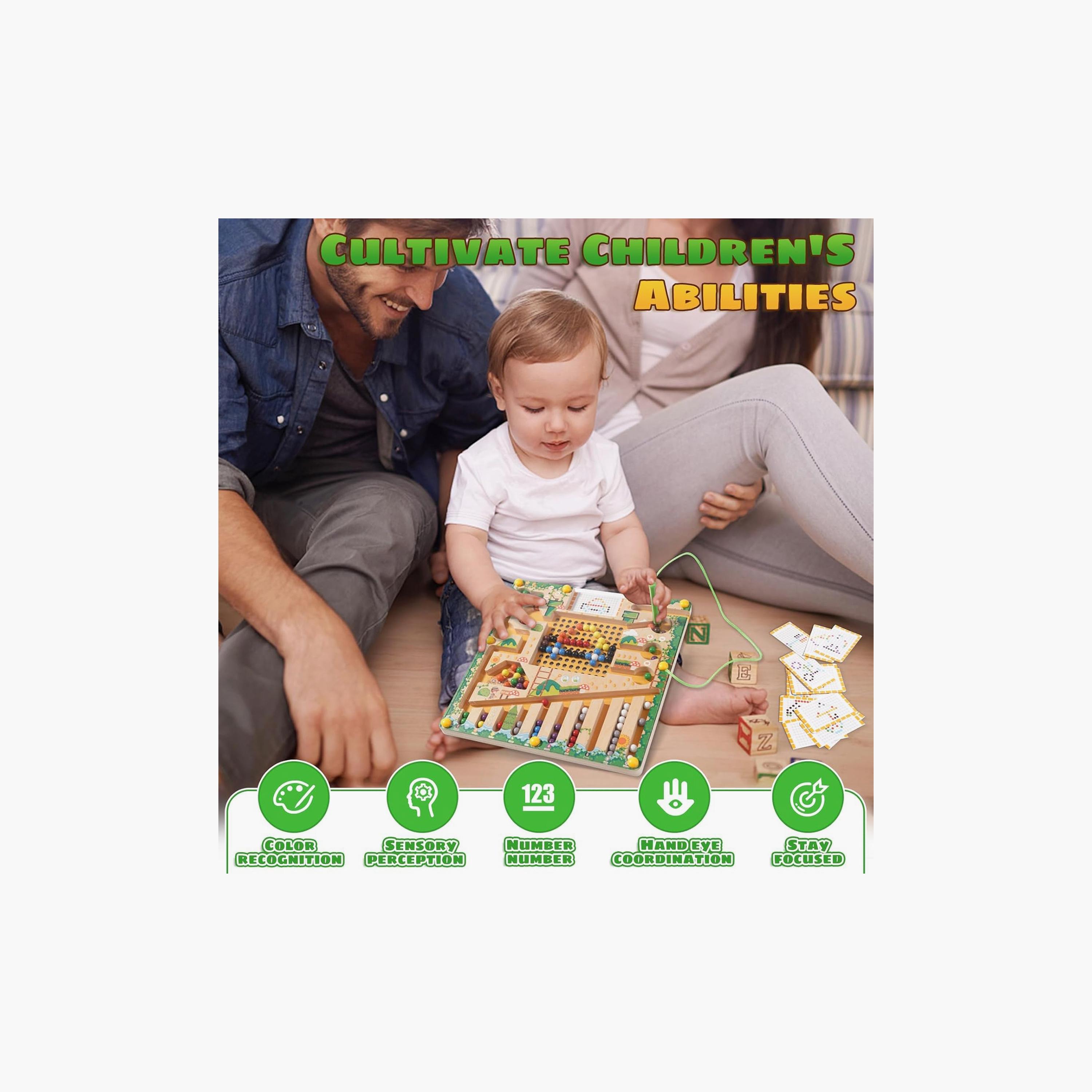 متاهة خشبية مغناطيسية للأطفال للأرقام والألوان من فاكتوري برايس-toys-indoortoys-boardgames-image-6