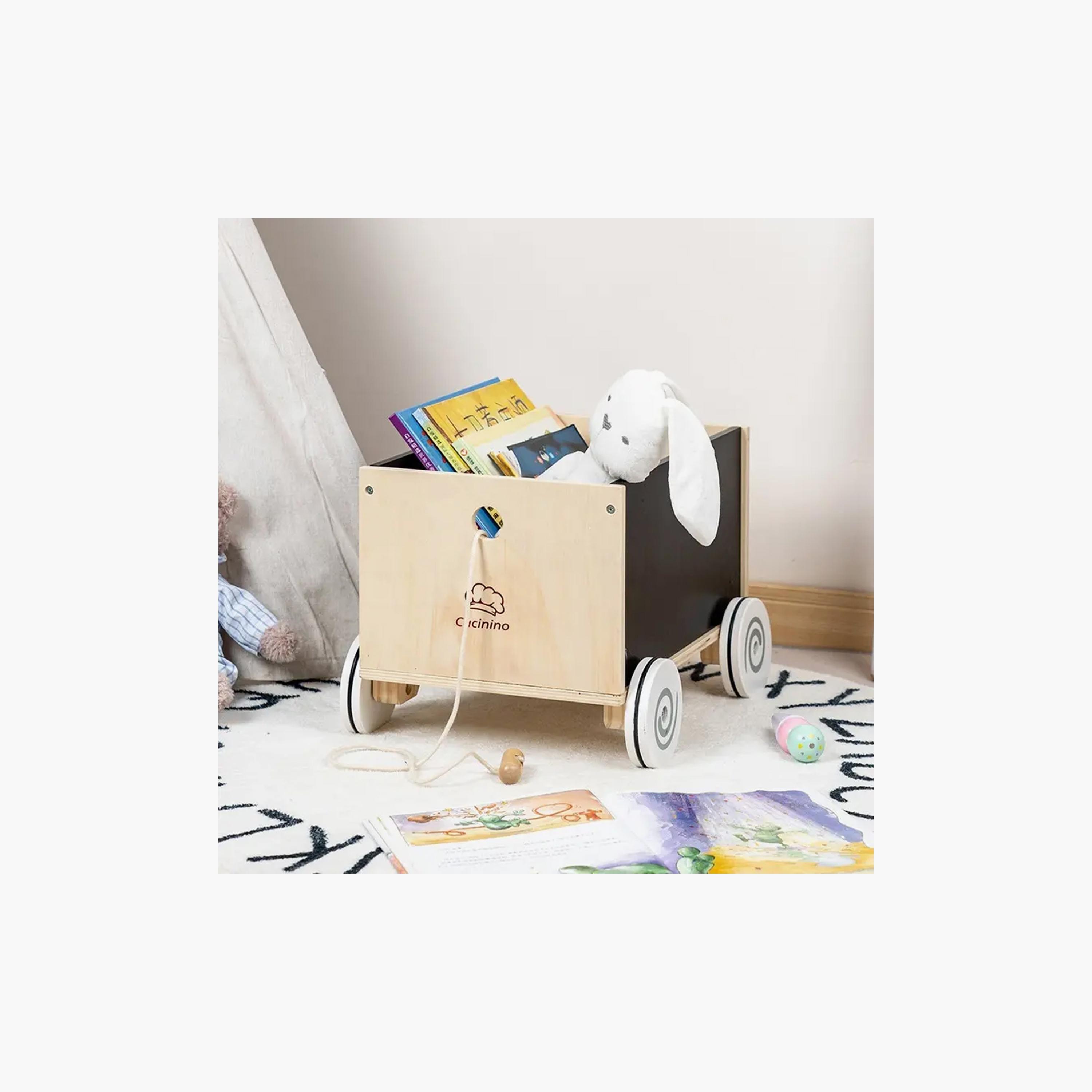 Factory Price Wooden Pull Along Toy Storage Box-toys-babyandtoddlertoys-pushandpulltoys-image-4