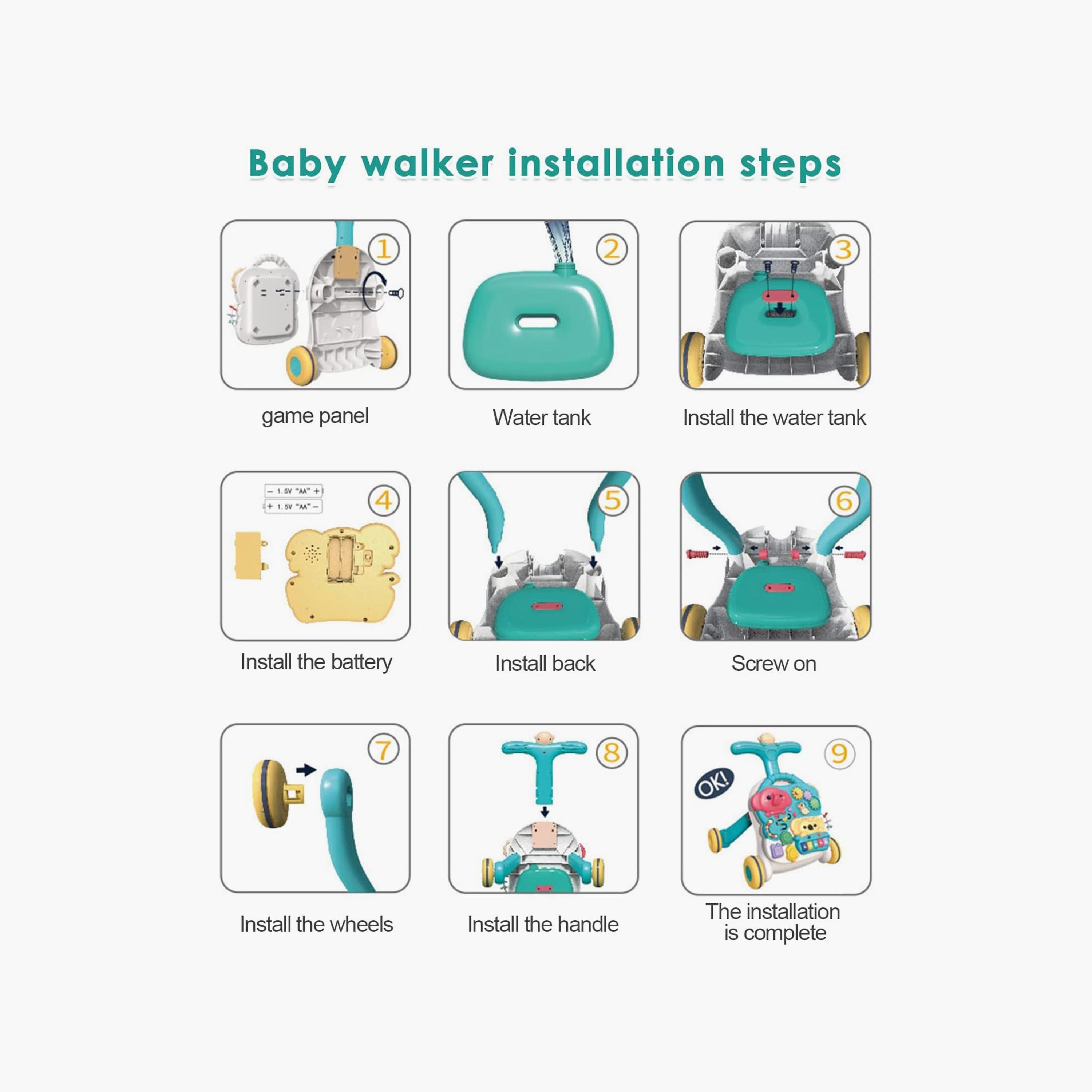 Factory Price Bella 3 in 1 Multifunctional Baby Walker - Red-baby-infantactivity-walkers-image-5