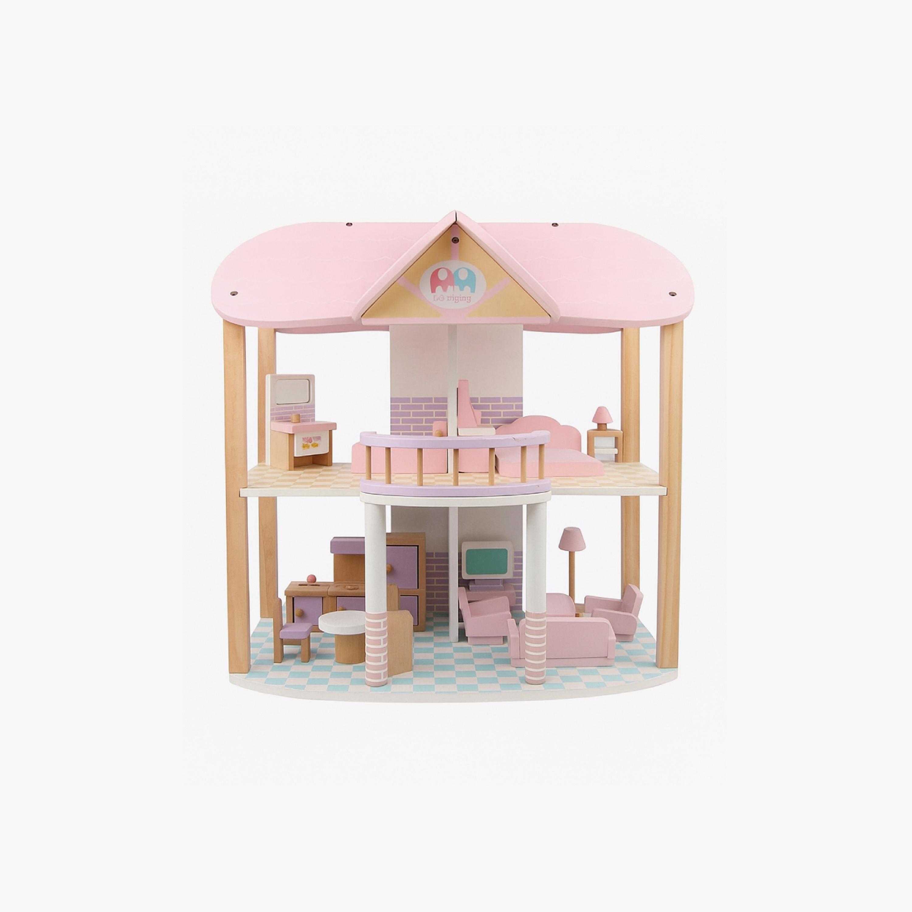 بيت دمى خشبي واقعي آفا - وردي من فاكتوري برايس-toys-outdoor-playhousesandplayards-image-1