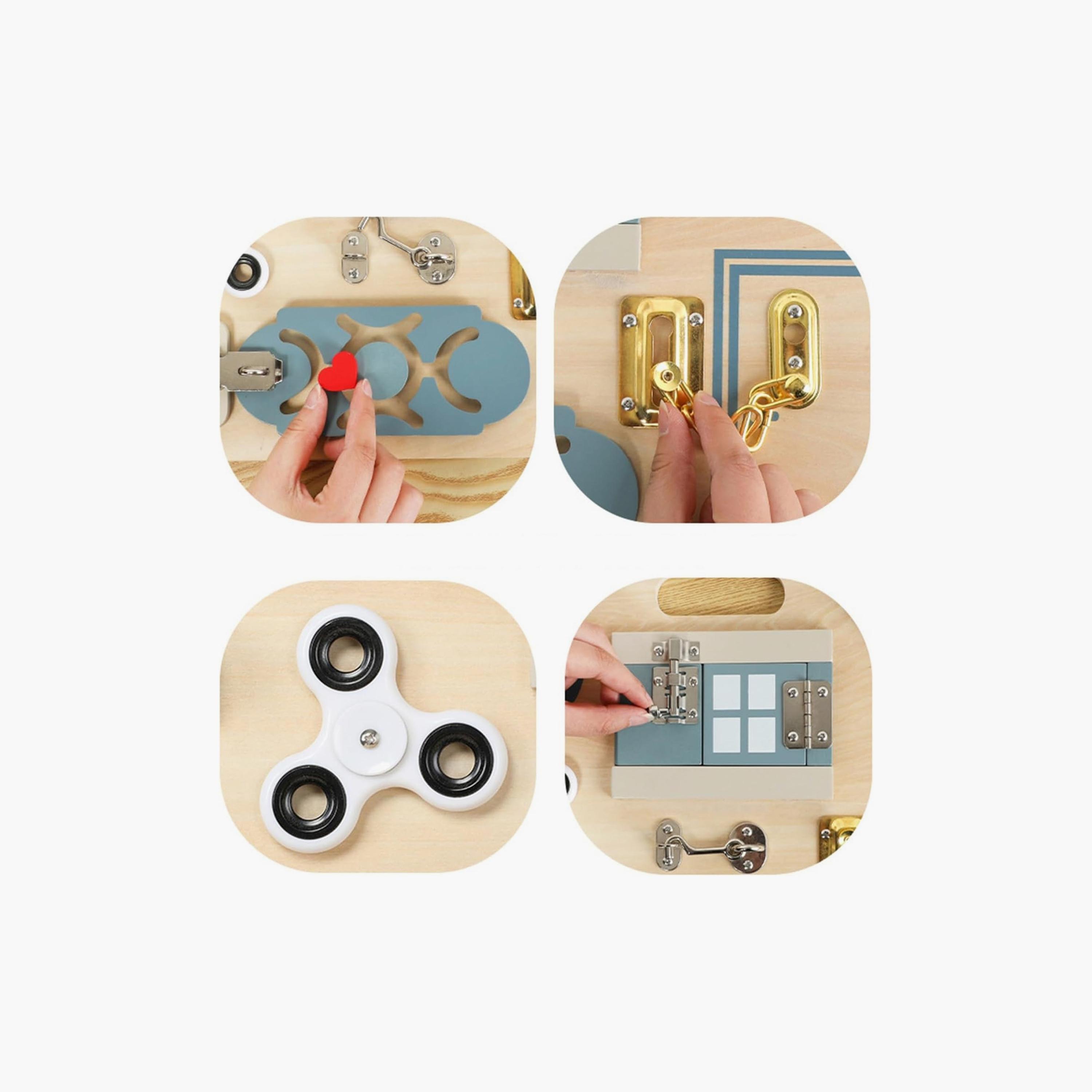 Factory Price Andrew Kids 10-in-1 Wooden Busy Board Set - A-toys-babyandtoddlertoys-learningtoys-image-1