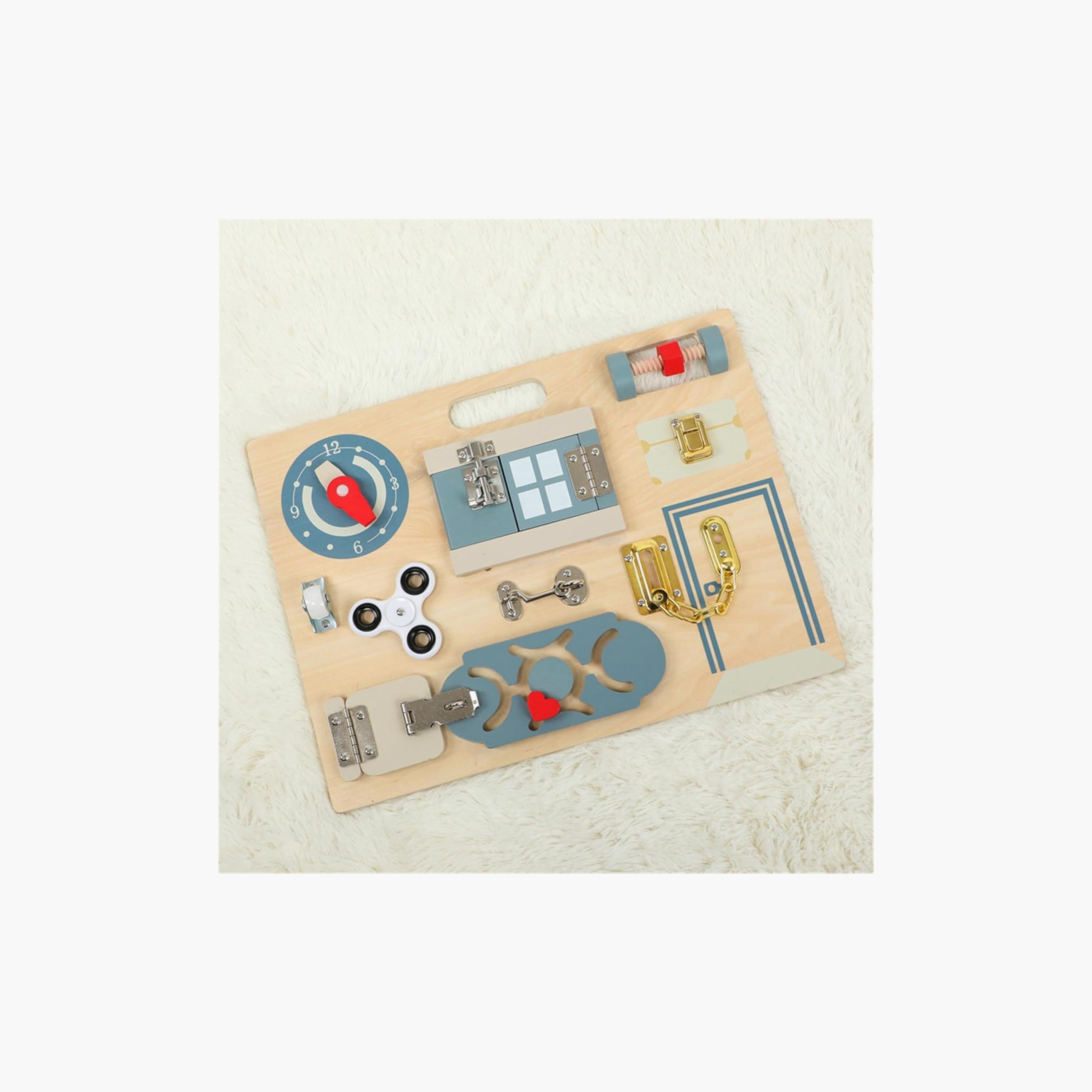 Factory Price Andrew Kids 10-in-1 Wooden Busy Board Set - A-toys-babyandtoddlertoys-learningtoys-image-3