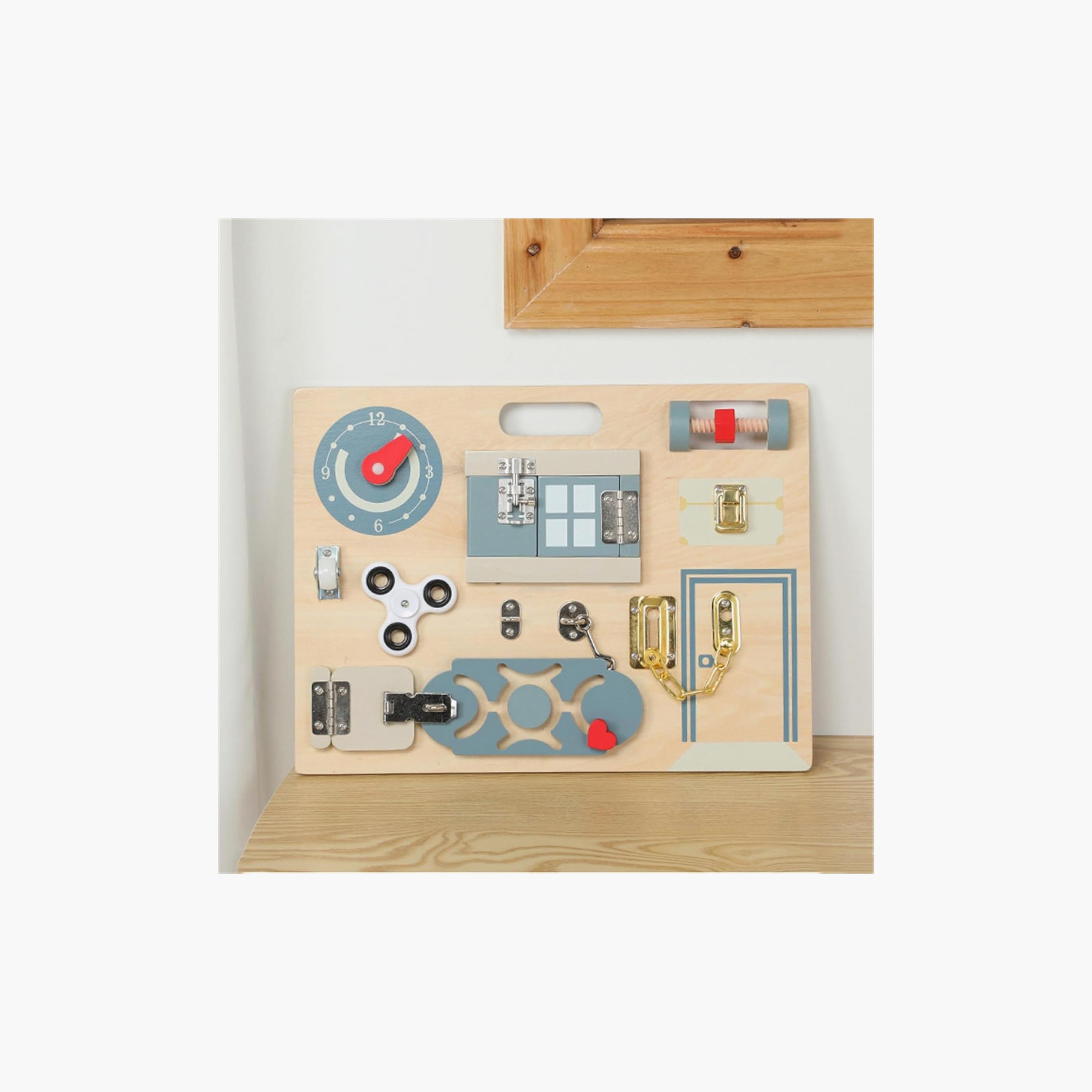 Factory Price Andrew Kids 10-in-1 Wooden Busy Board Set - A-toys-babyandtoddlertoys-learningtoys-image-4