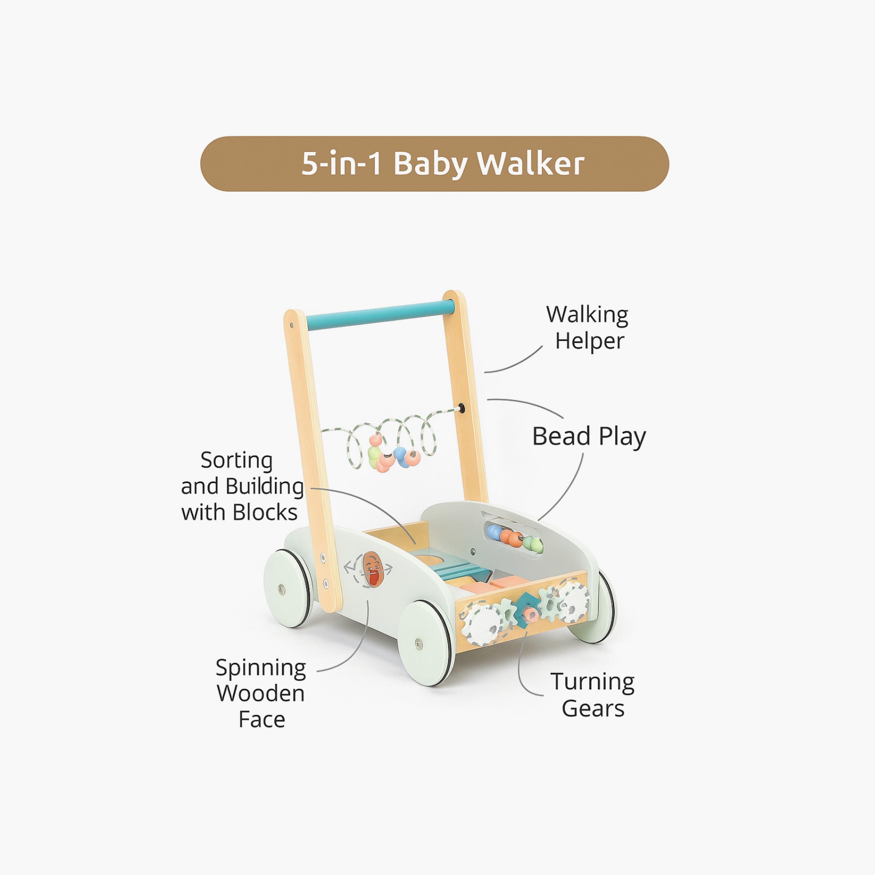 مشاية خشبية للتعلم 5 في 1 مع مركز أنشطة إنزو من فاكتوري برايس-baby-infantactivity-walkers-image-3
