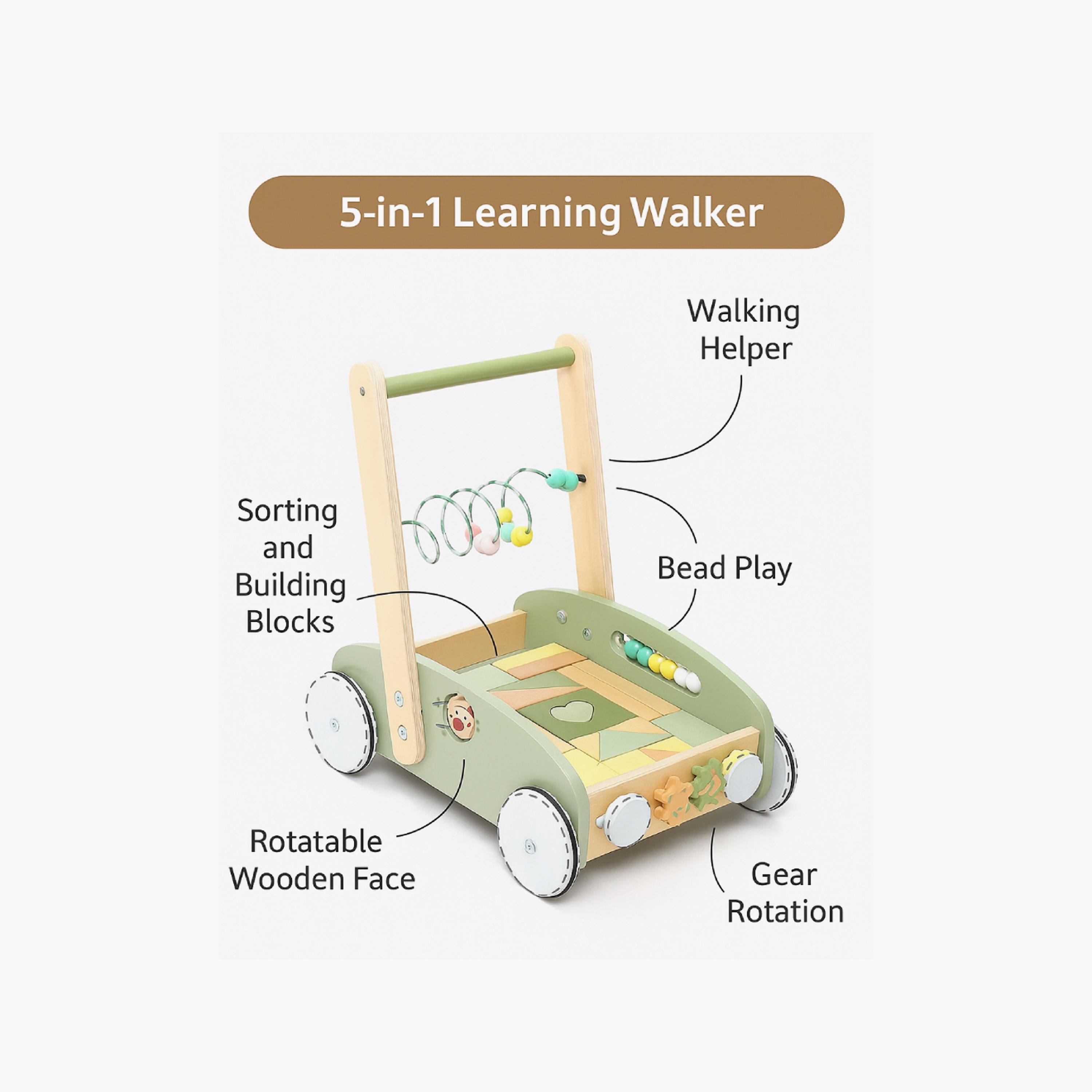 Factory Price Enzo 5 in 1 Learning Wooden Baby Walker with Activity Center-baby-infantactivity-walkers-image-4