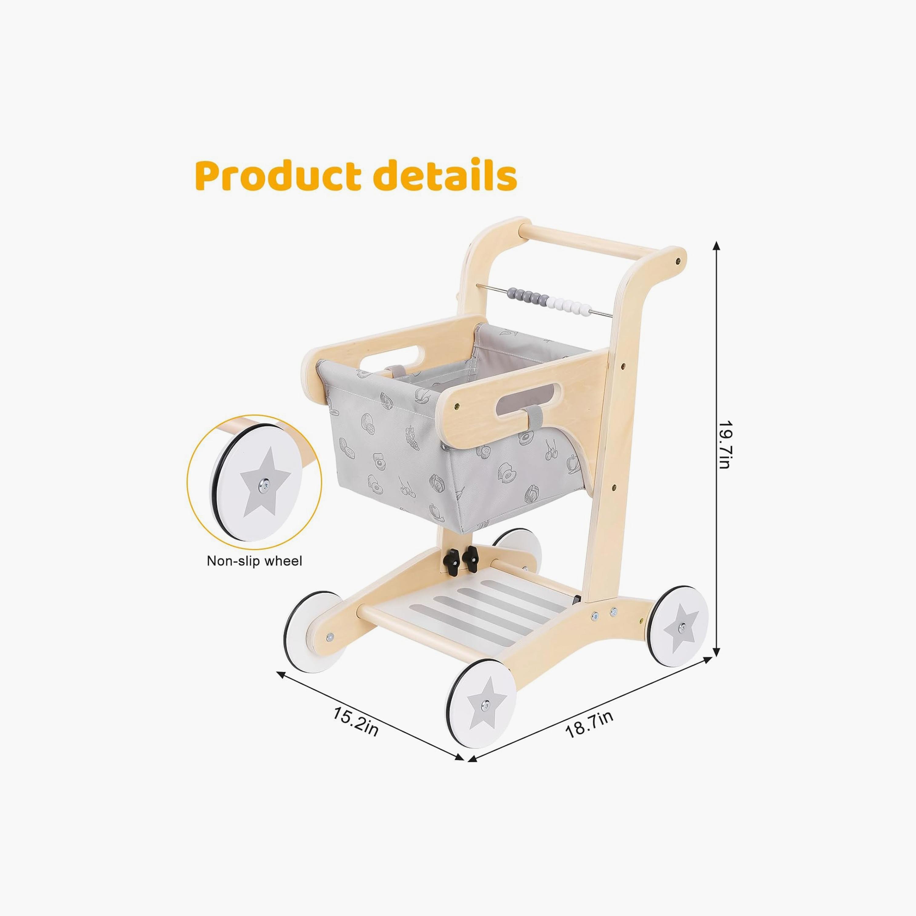 عربة تسوق خشبية للأطفال إيلا مع سلة قابلة للغسل من فاكتوري برايس-toys-roleplay-supermarketandshoppingsets-image-5