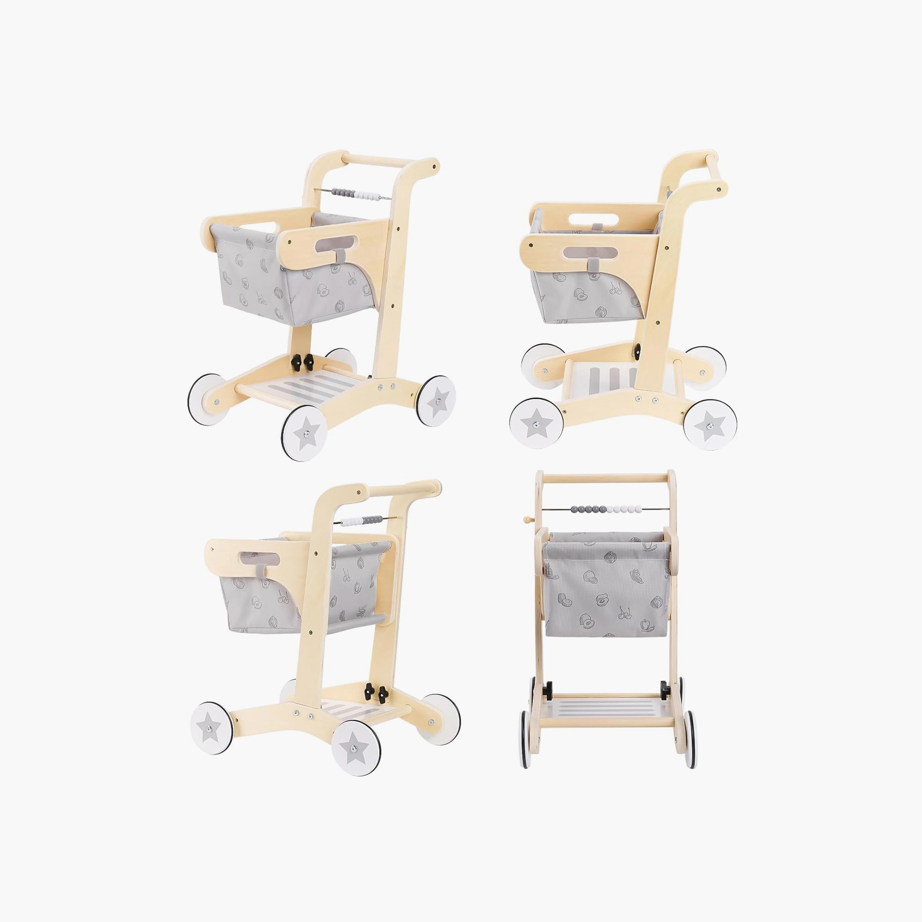 عربة تسوق خشبية للأطفال إيلا مع سلة قابلة للغسل من فاكتوري برايس-toys-roleplay-supermarketandshoppingsets-image-6