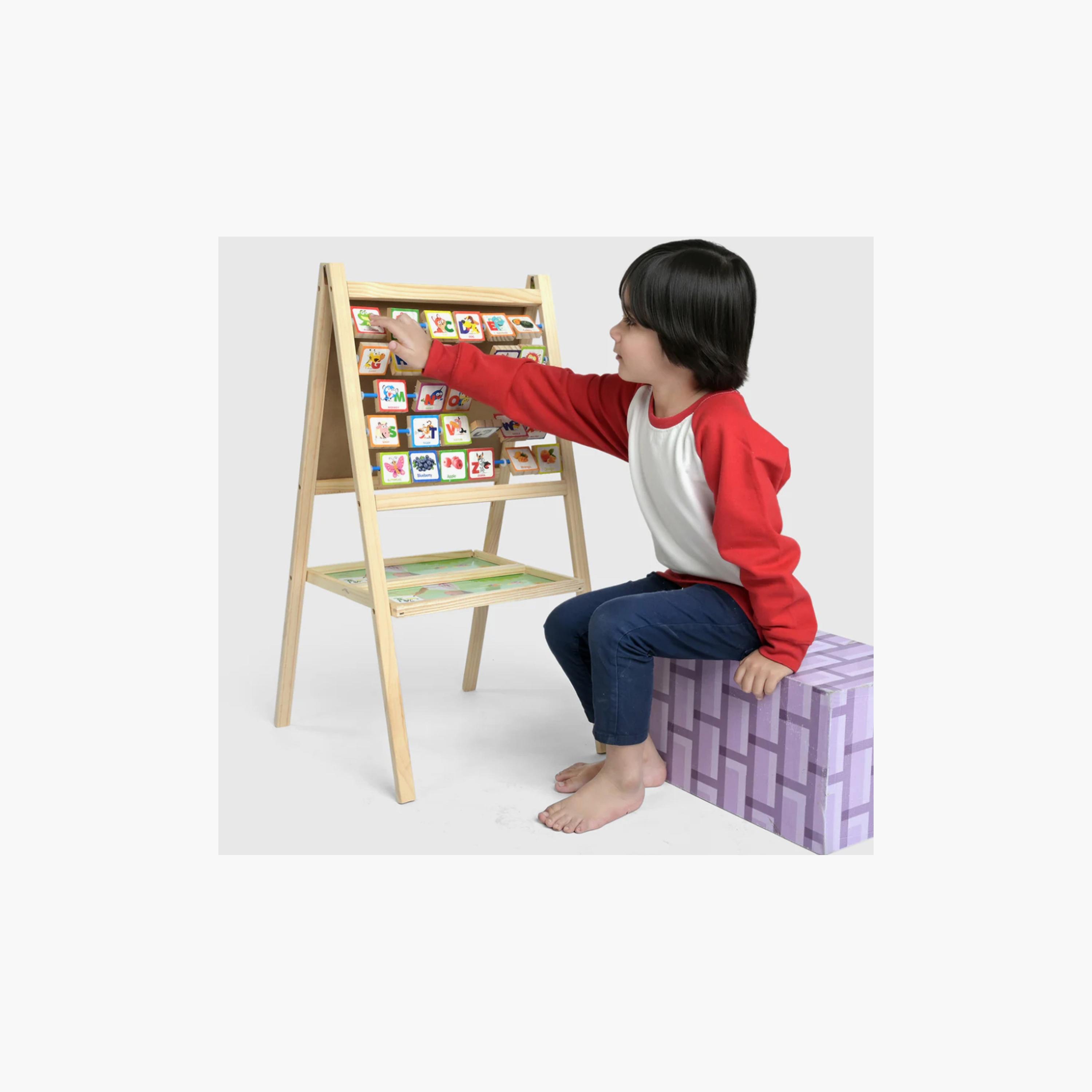 Factory Price Kids Double Sided Magnetic Wooden Easel Board - Alphabets-toys-babyandtoddlertoys-learningtoys-image-3