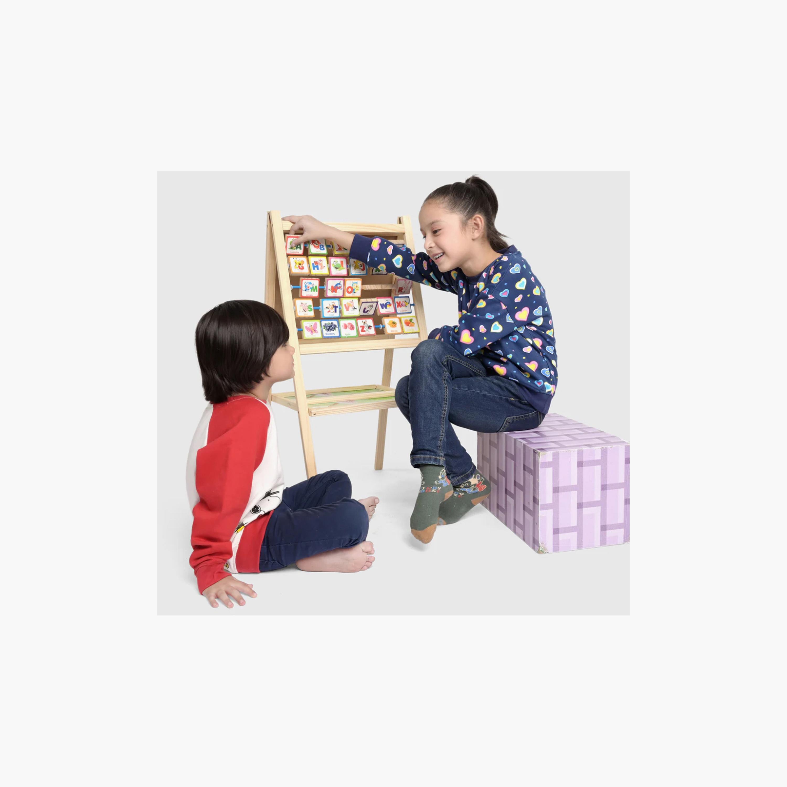 Factory Price Kids Double Sided Magnetic Wooden Easel Board - Alphabets-toys-babyandtoddlertoys-learningtoys-image-4