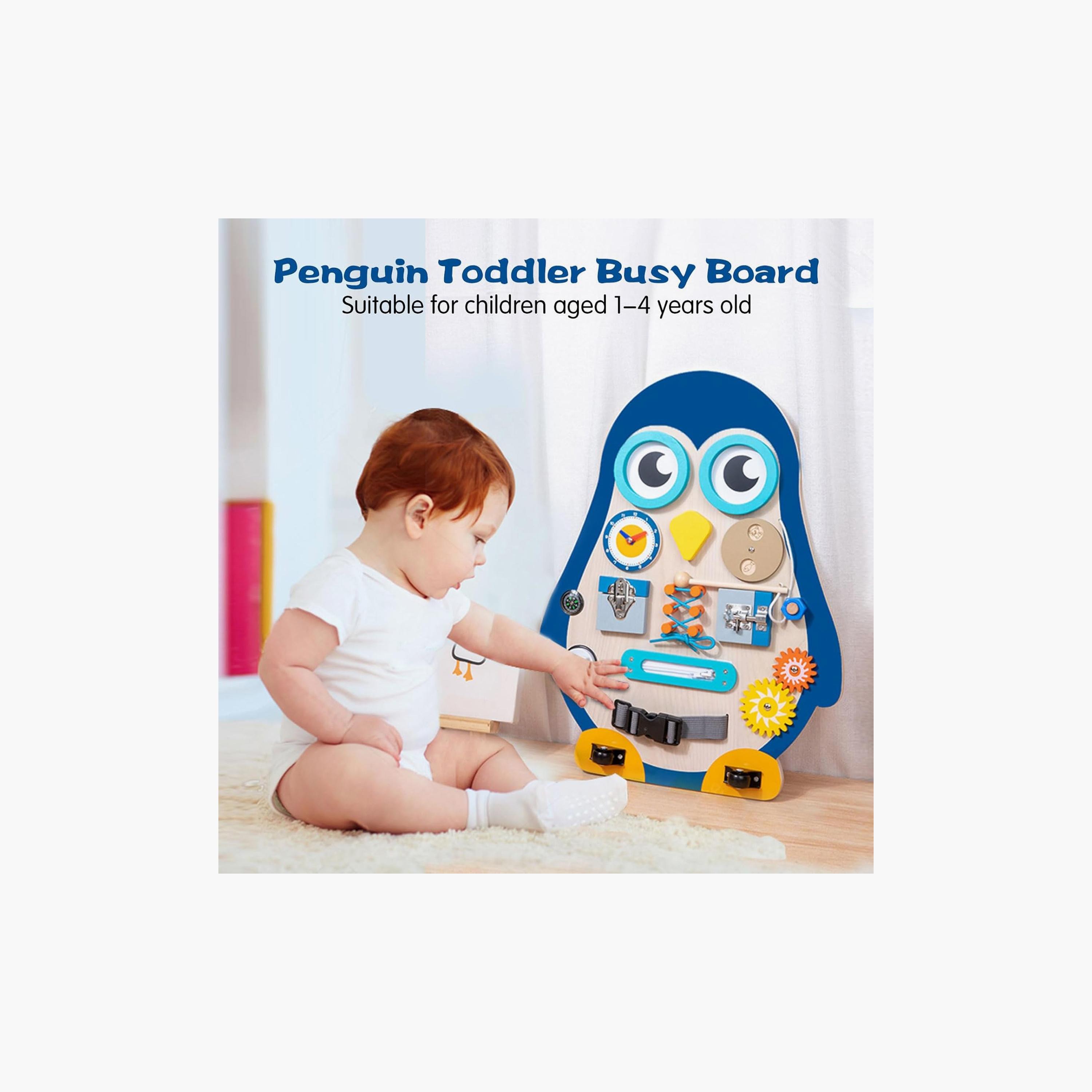 Factory Price 14-in-1 Large Wooden Multifunctional Board - Penguin-toys-babyandtoddlertoys-learningtoys-image-2