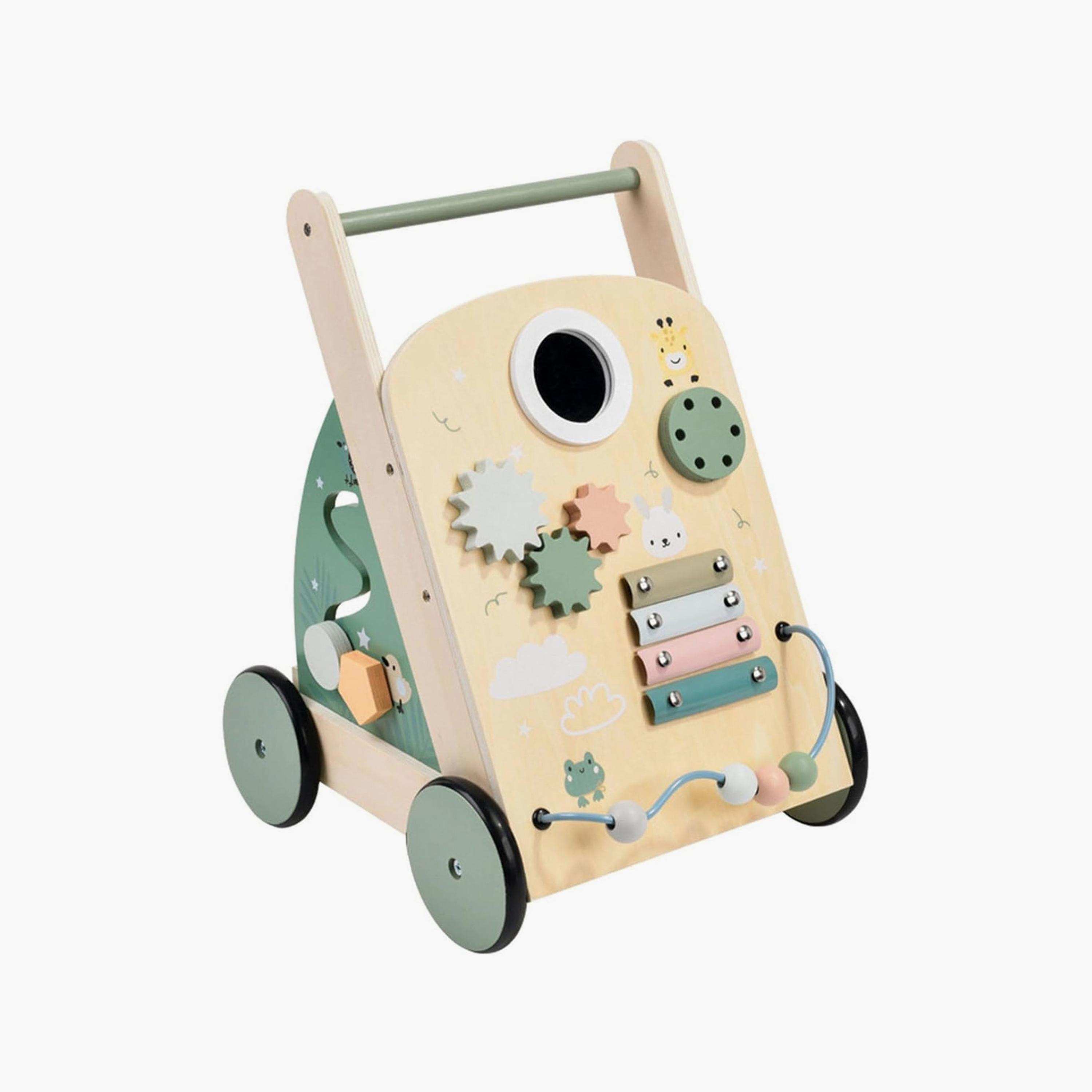 مشاية خشبية للأنشطة بنمط مونتيسوري مع لوحة أنشطة - A من فاكتوري برايس-baby-infantactivity-walkers-image-1