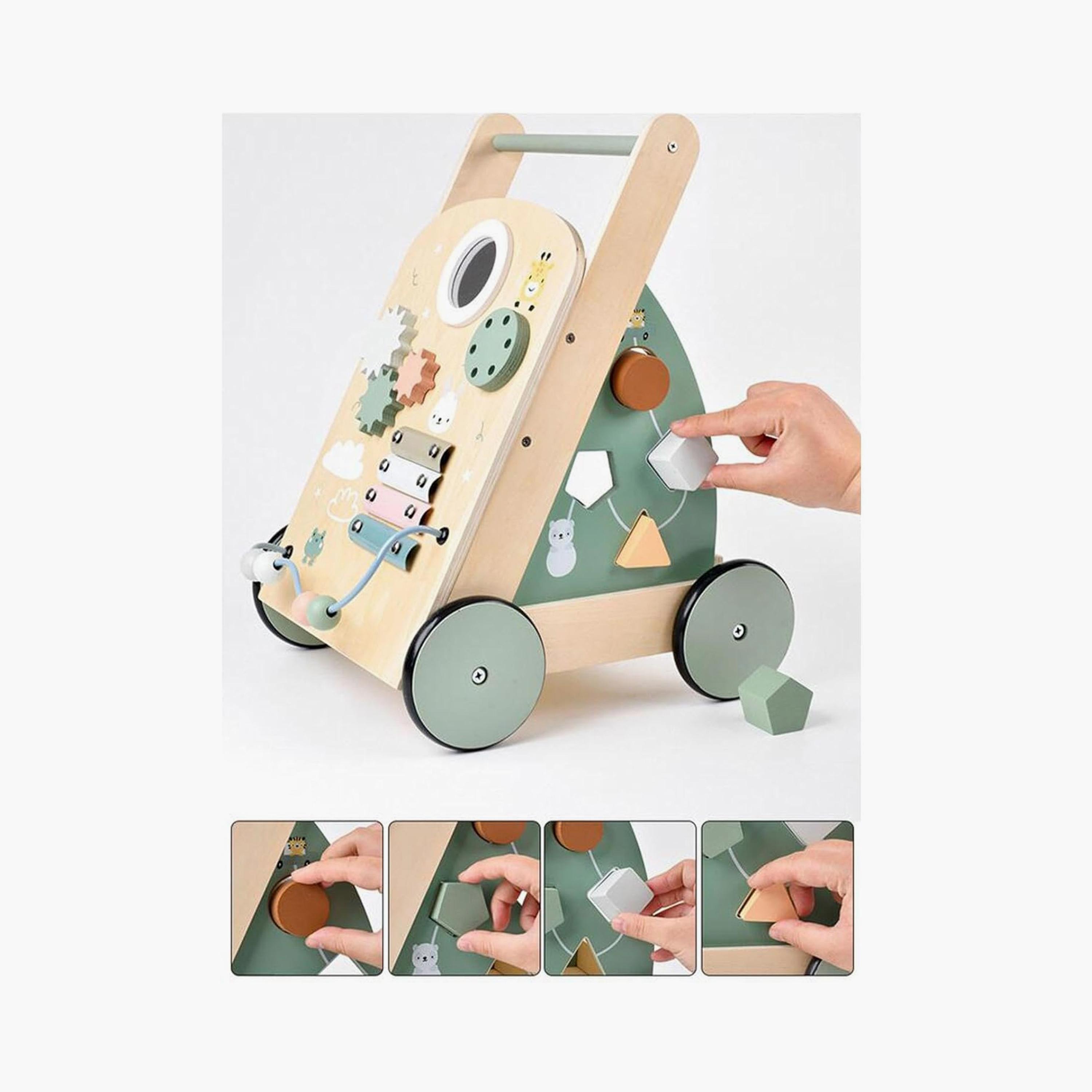 مشاية خشبية للأنشطة بنمط مونتيسوري مع لوحة أنشطة - A من فاكتوري برايس-baby-infantactivity-walkers-image-4