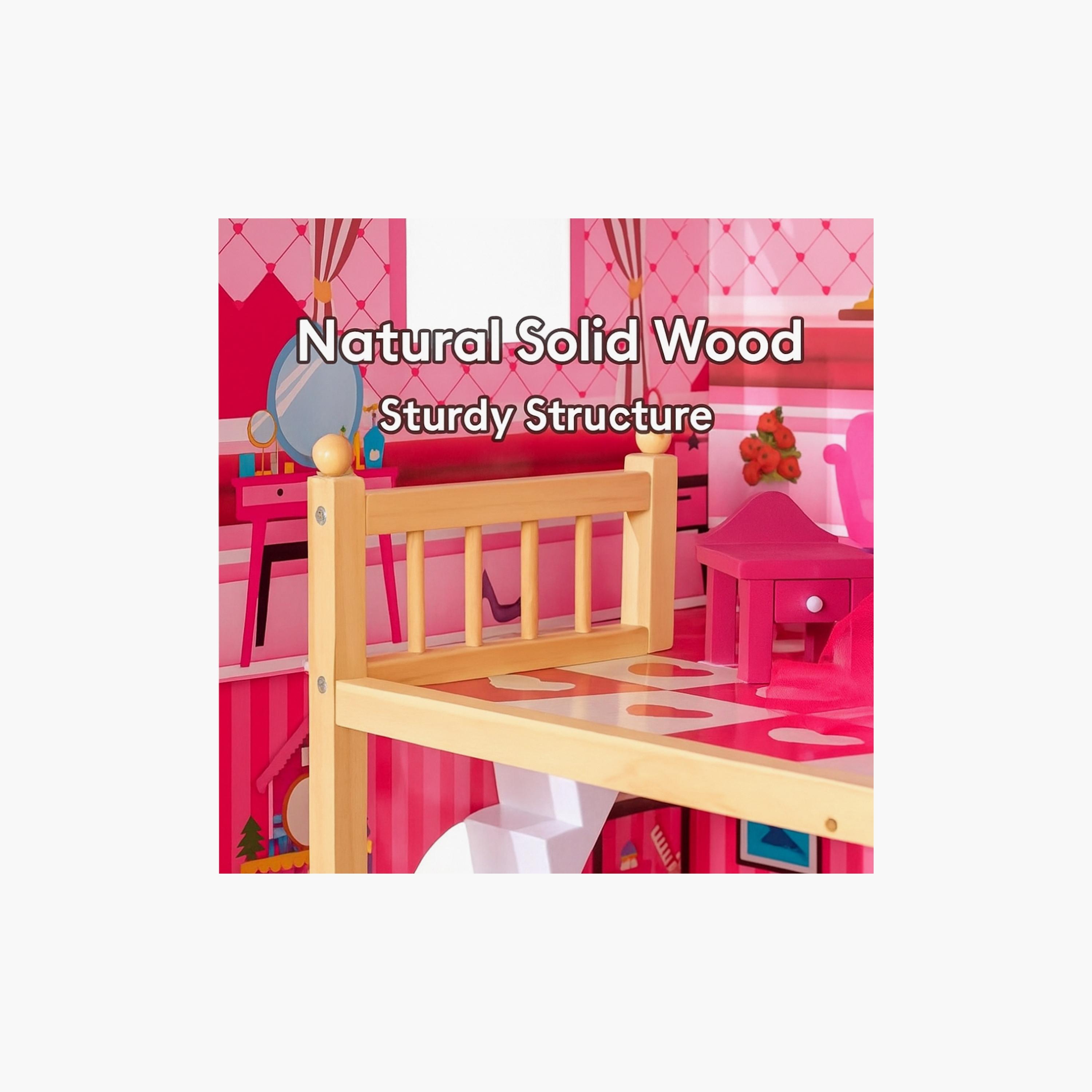 بيت دمى خشبي كبير الأميرة الصغيرة - B من فاكتوري برايس-toys-outdoor-playhousesandplayards-image-4