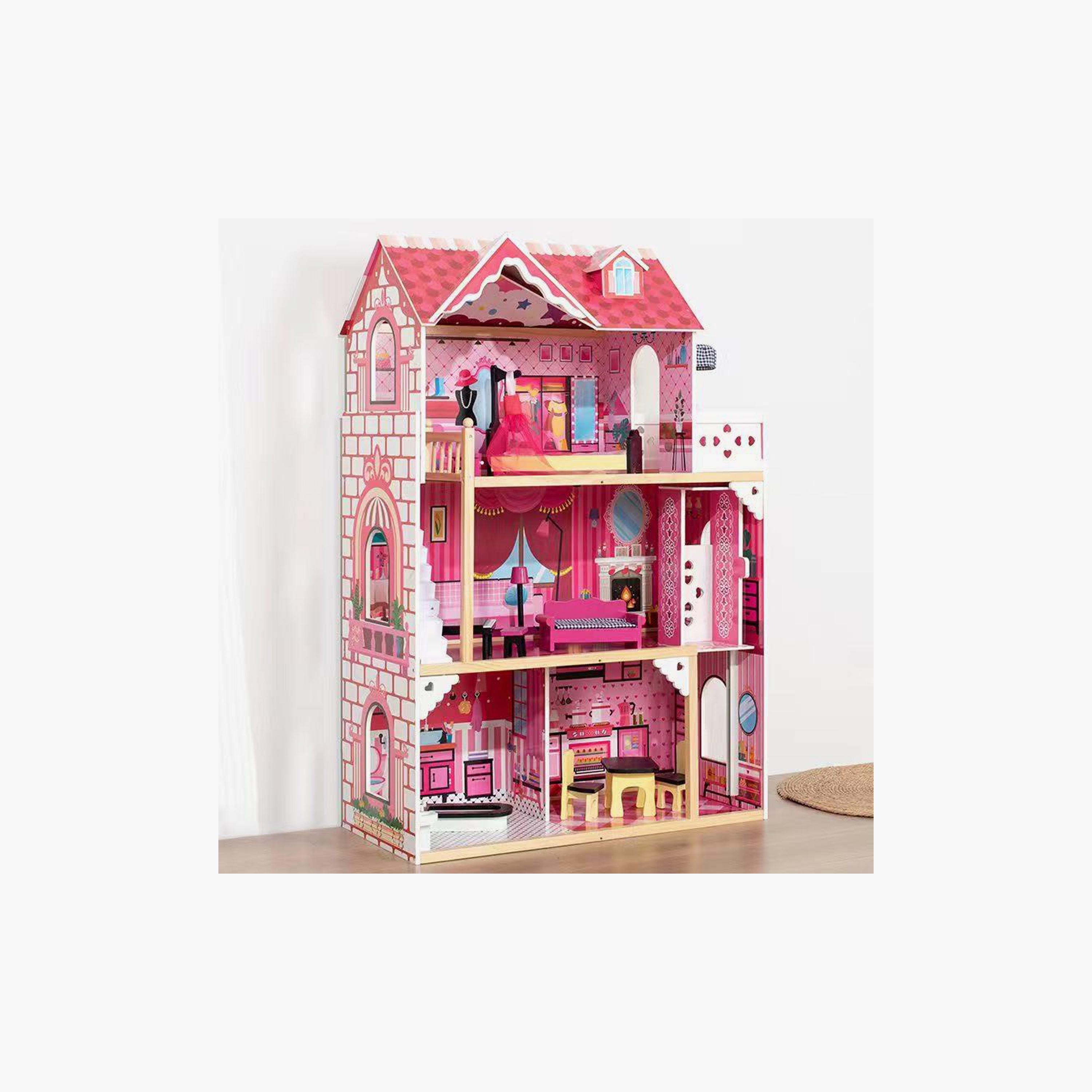 بيت دمى خشبي كبير الأميرة الصغيرة - B من فاكتوري برايس-toys-outdoor-playhousesandplayards-image-6