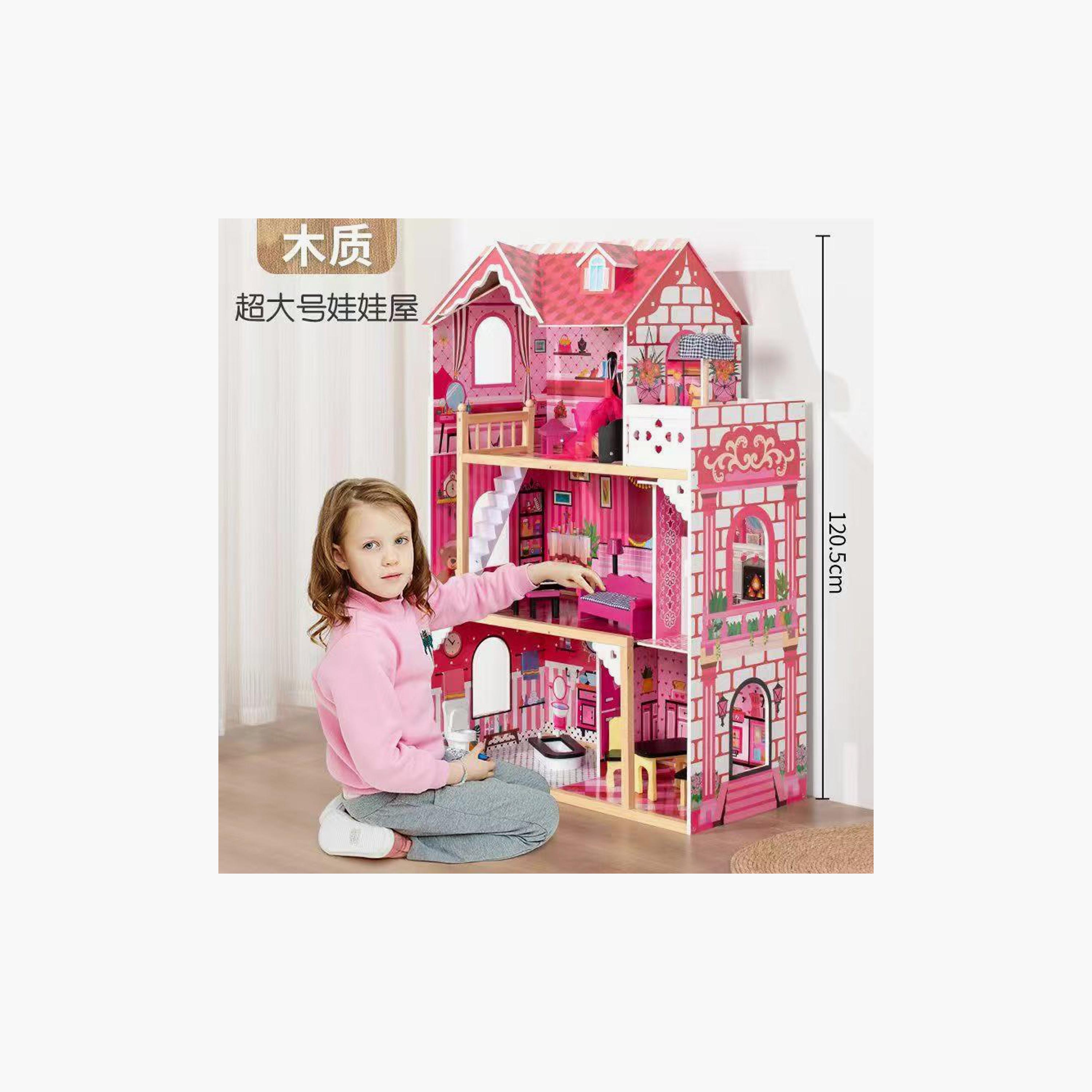 بيت دمى خشبي كبير الأميرة الصغيرة - B من فاكتوري برايس-toys-outdoor-playhousesandplayards-image-7