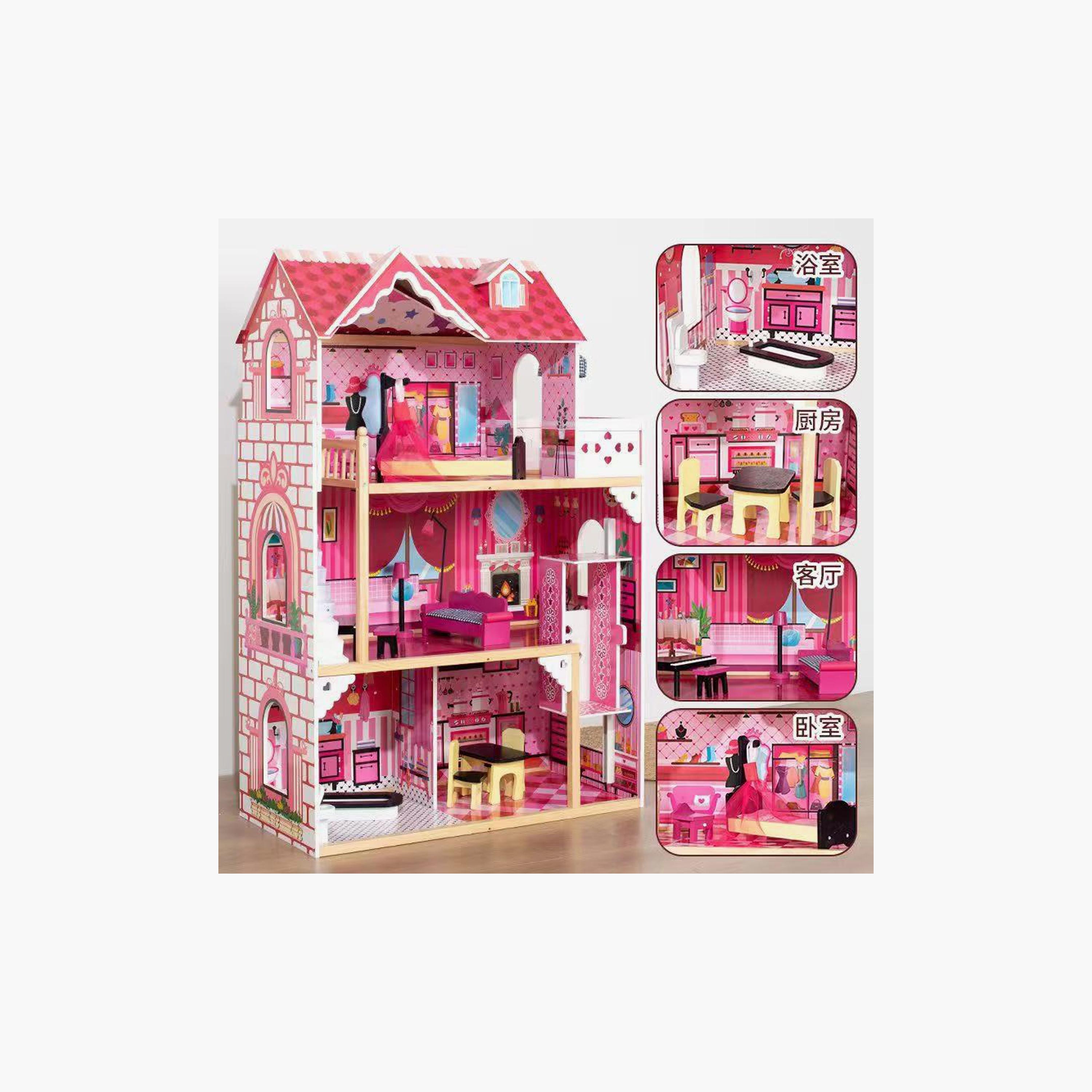 بيت دمى خشبي كبير الأميرة الصغيرة - B من فاكتوري برايس-toys-outdoor-playhousesandplayards-image-8