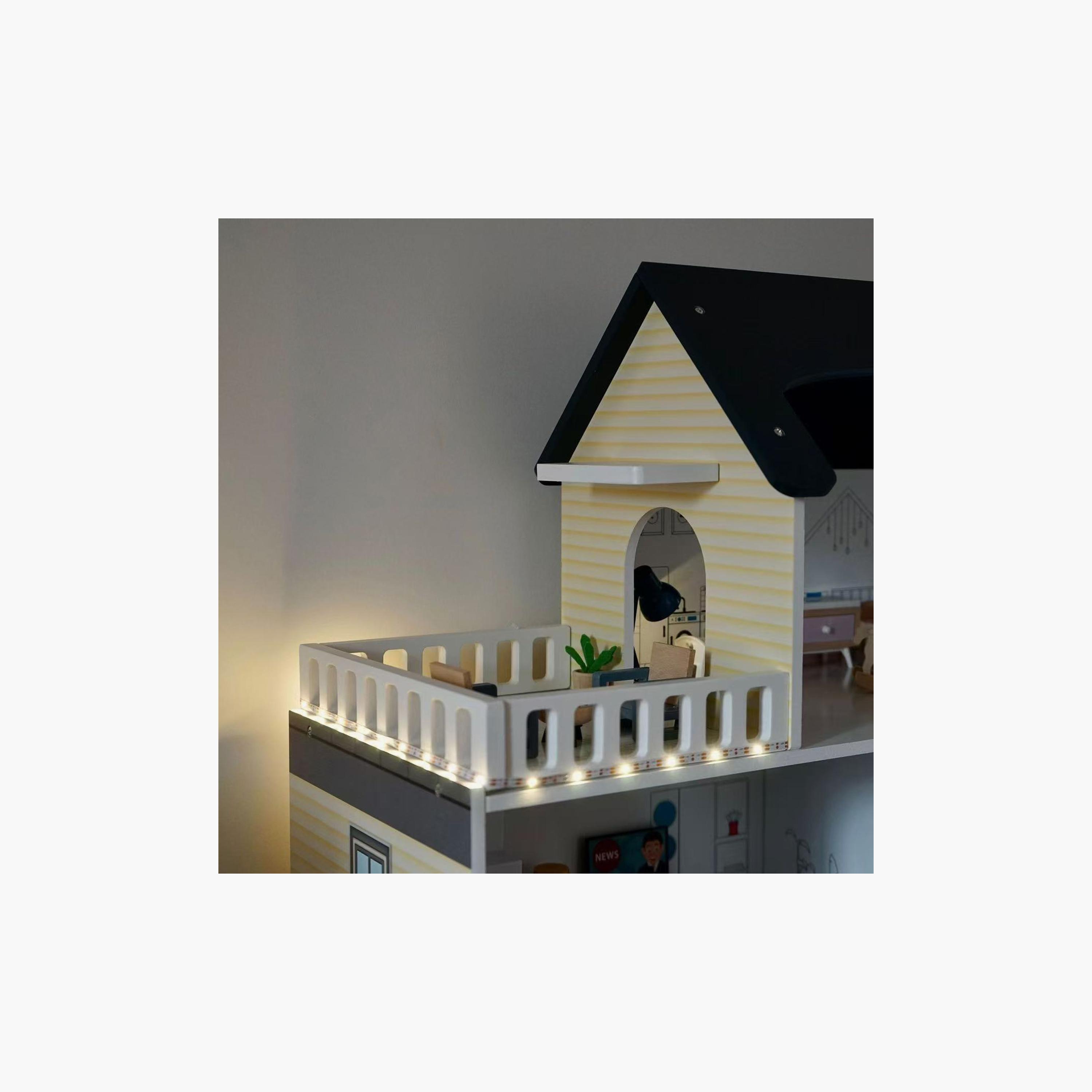 Factory Price Classic Large Wooden Doll House with Miniature Furnitures-toys-outdoor-playhousesandplayards-image-7