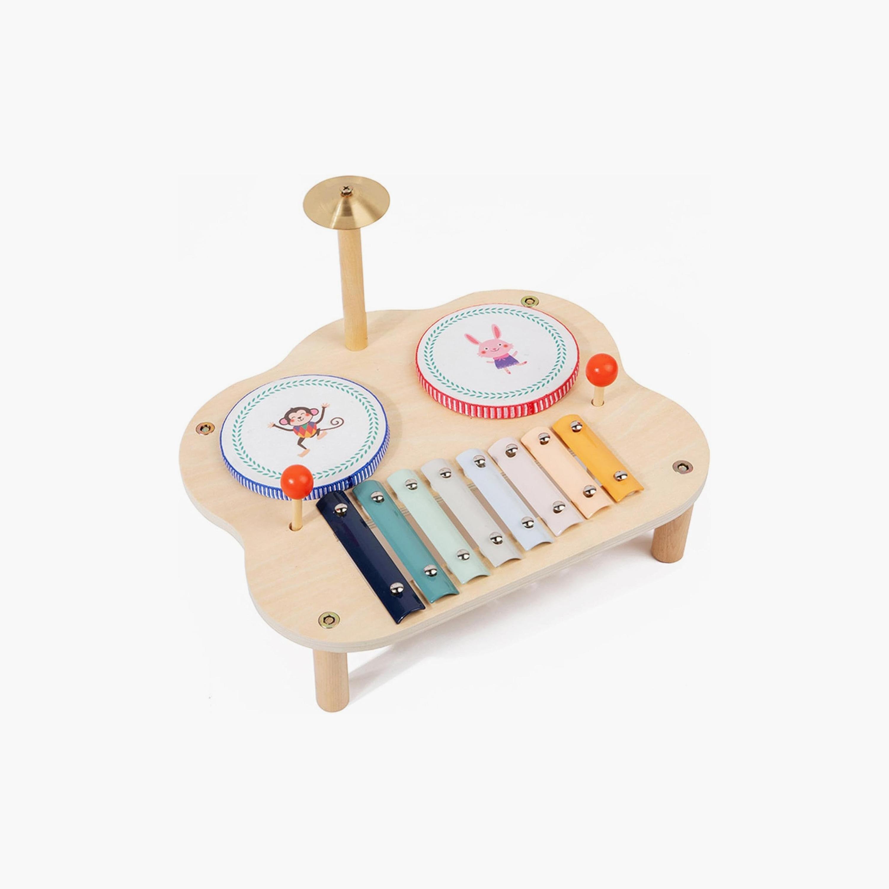 Factory Price Kids Interactive Wooden Musical Play Set – Drum, Xylophone & Cymbal Combo-toys-educational-musicaltoys-image-2