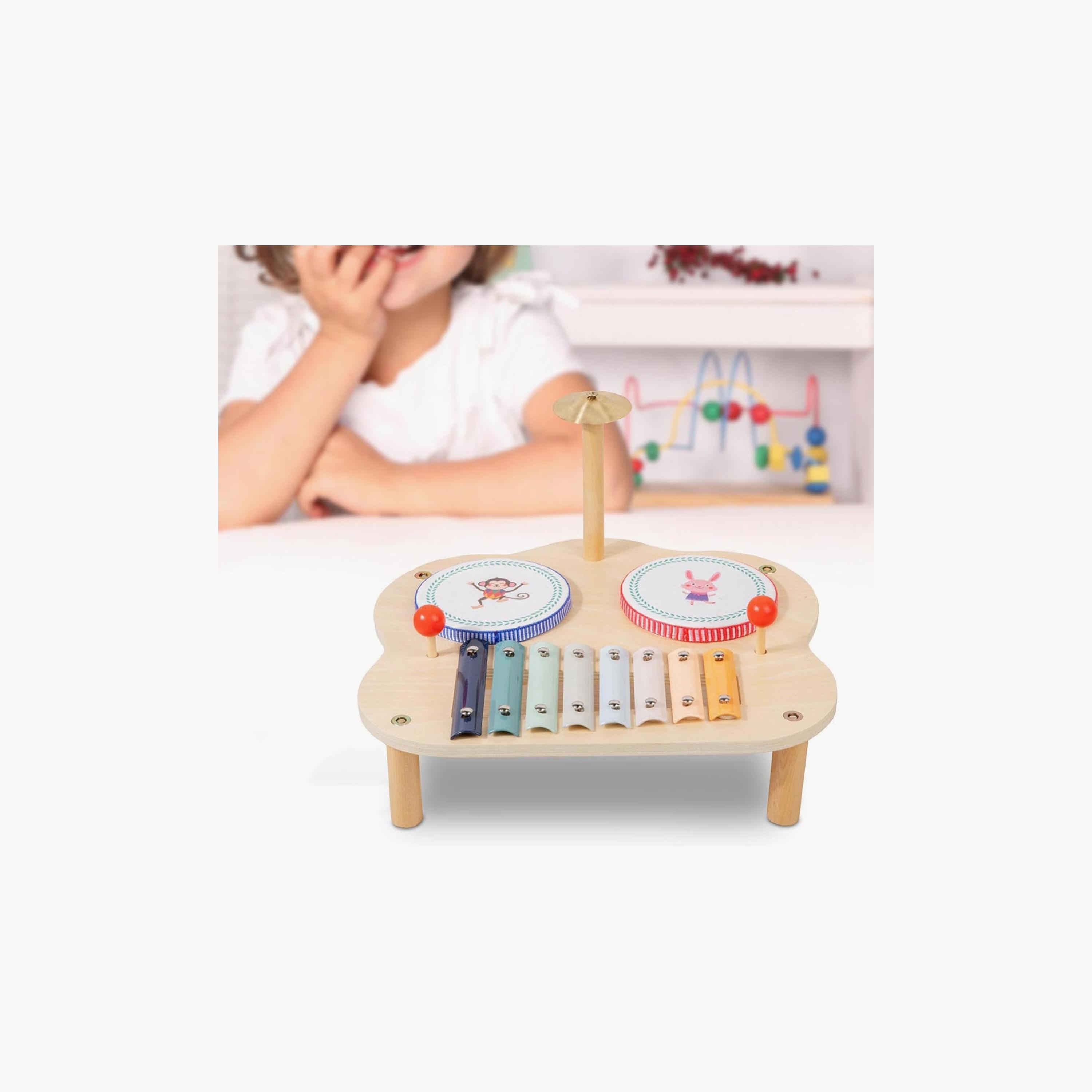 Factory Price Kids Interactive Wooden Musical Play Set – Drum, Xylophone & Cymbal Combo-toys-educational-musicaltoys-image-4