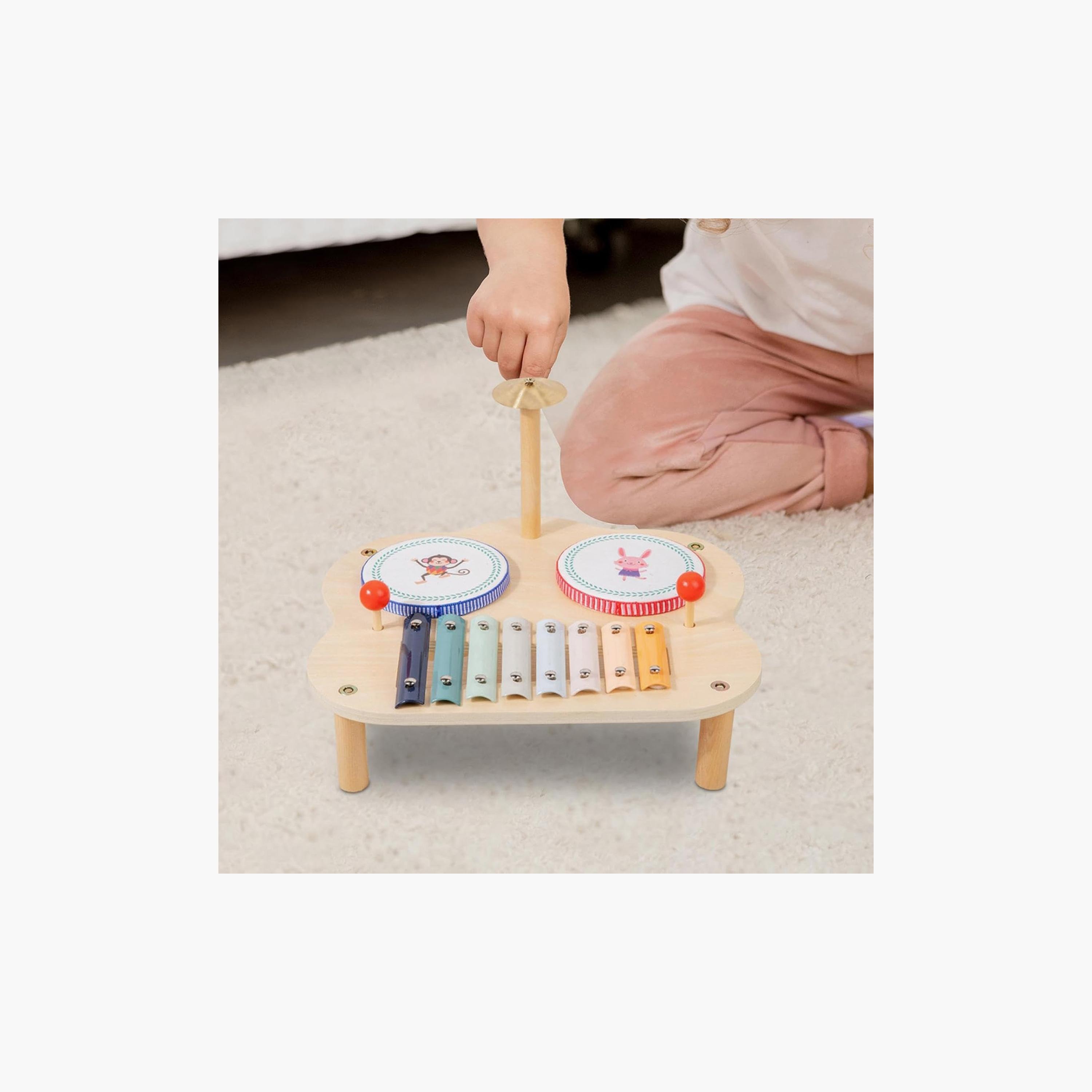 Factory Price Kids Interactive Wooden Musical Play Set – Drum, Xylophone & Cymbal Combo-toys-educational-musicaltoys-image-5