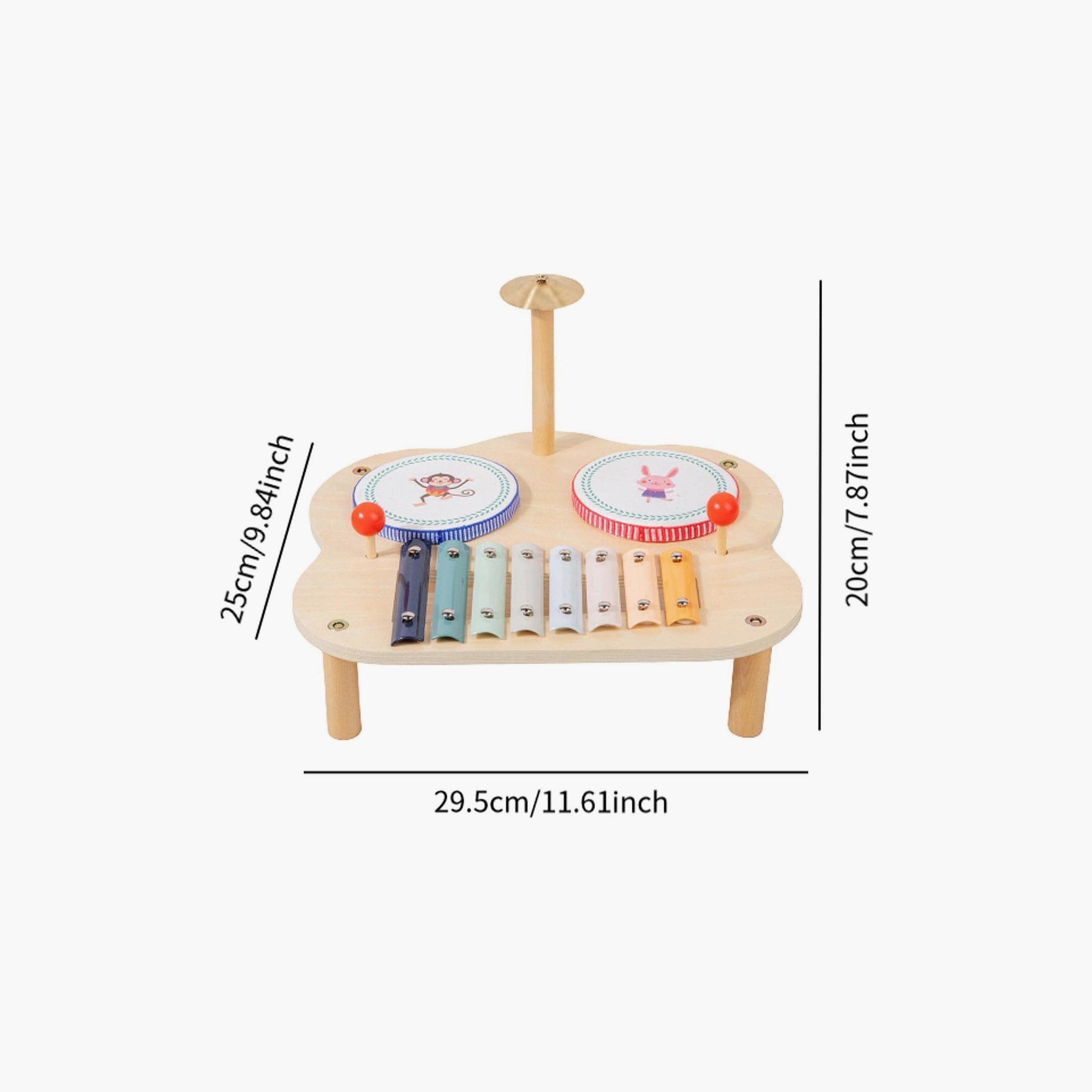 Factory Price Kids Interactive Wooden Musical Play Set – Drum, Xylophone & Cymbal Combo-toys-educational-musicaltoys-image-6