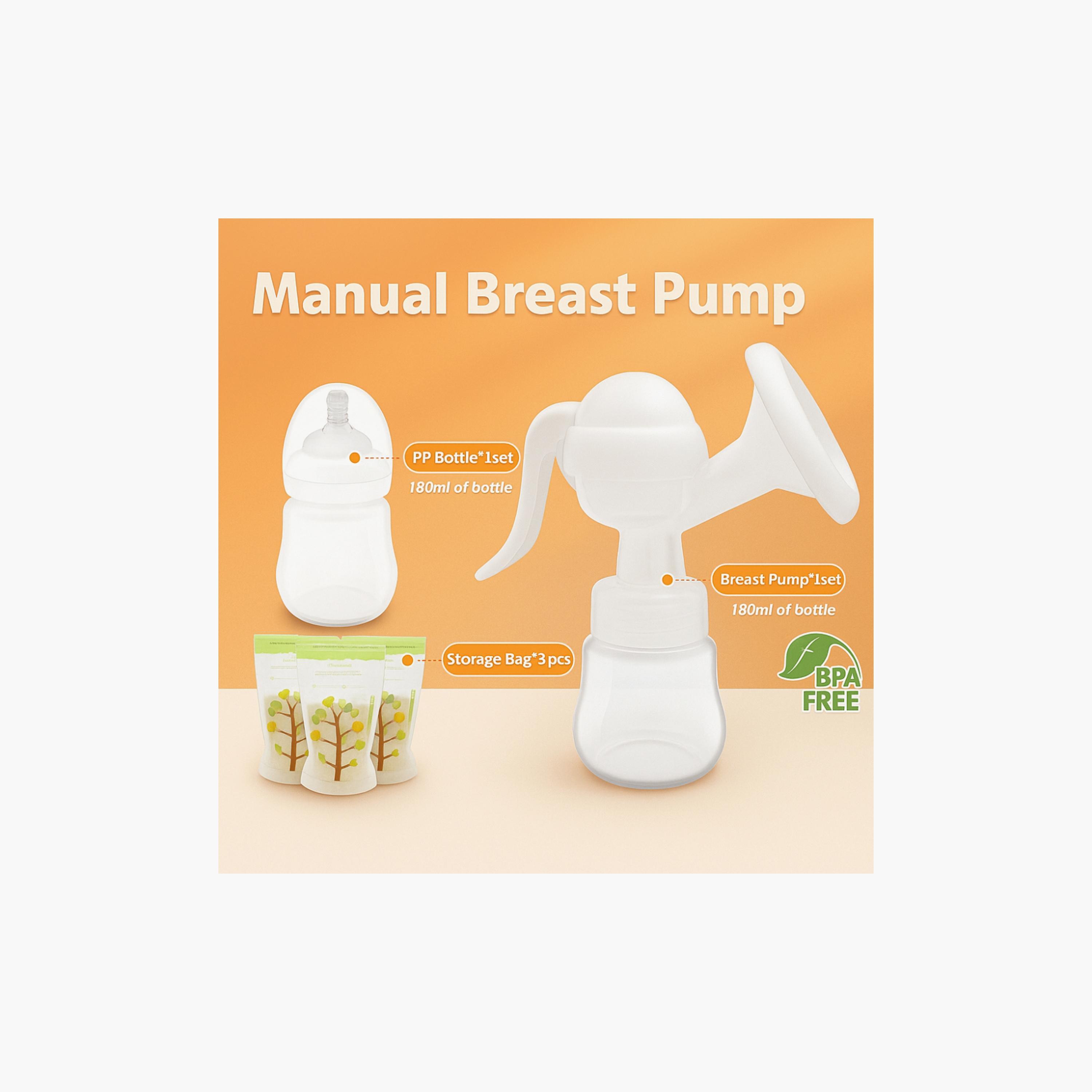 مضخة ثدي يدوية مع 3 أكياس لتخزين الحليب من فاكتوري برايس-baby-feeding-breastfeedingandcare-image-4