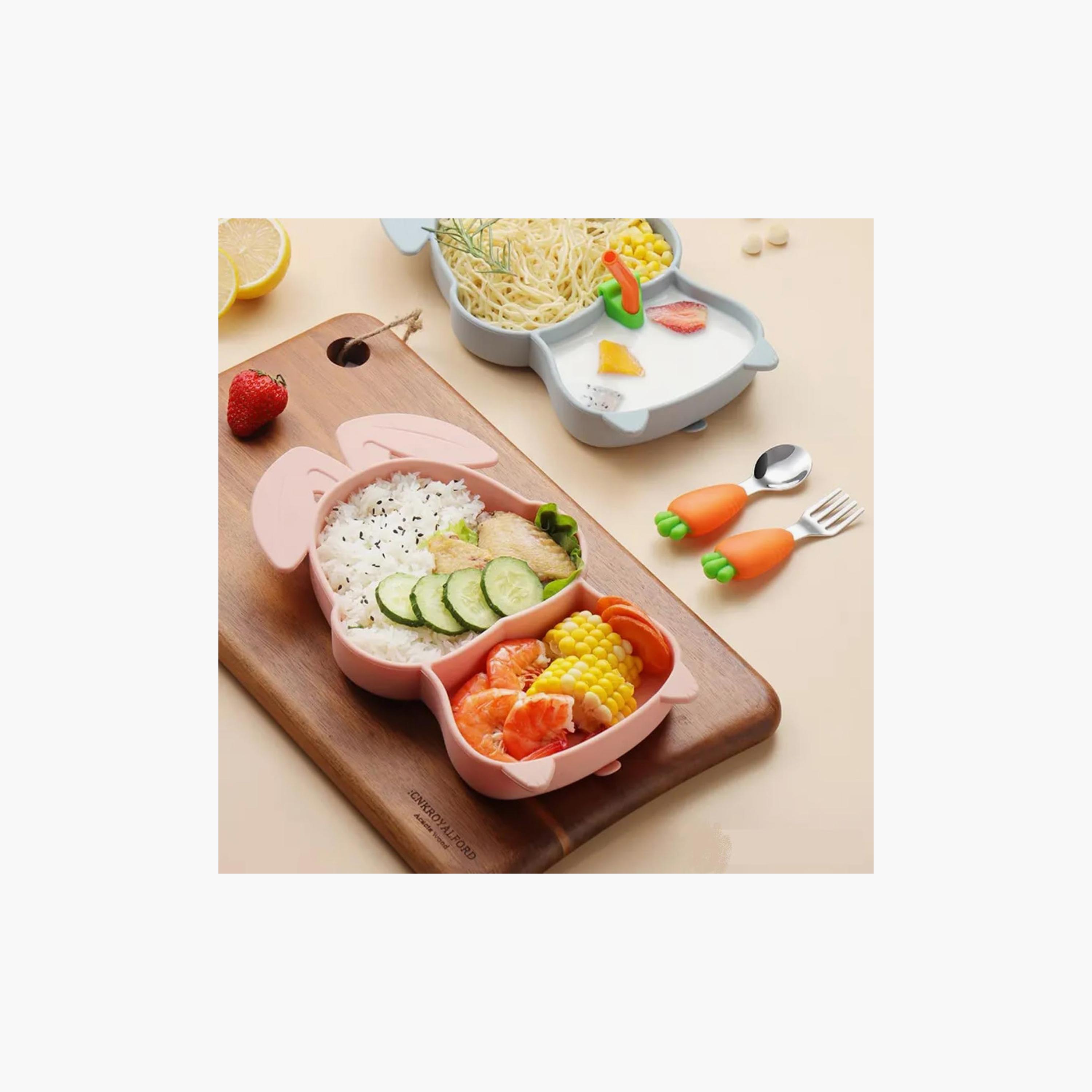 Factory Price 4-Piece Elena Kids Silicone Tableware - Bunny-baby-feeding-mealtimeessentials-image-3