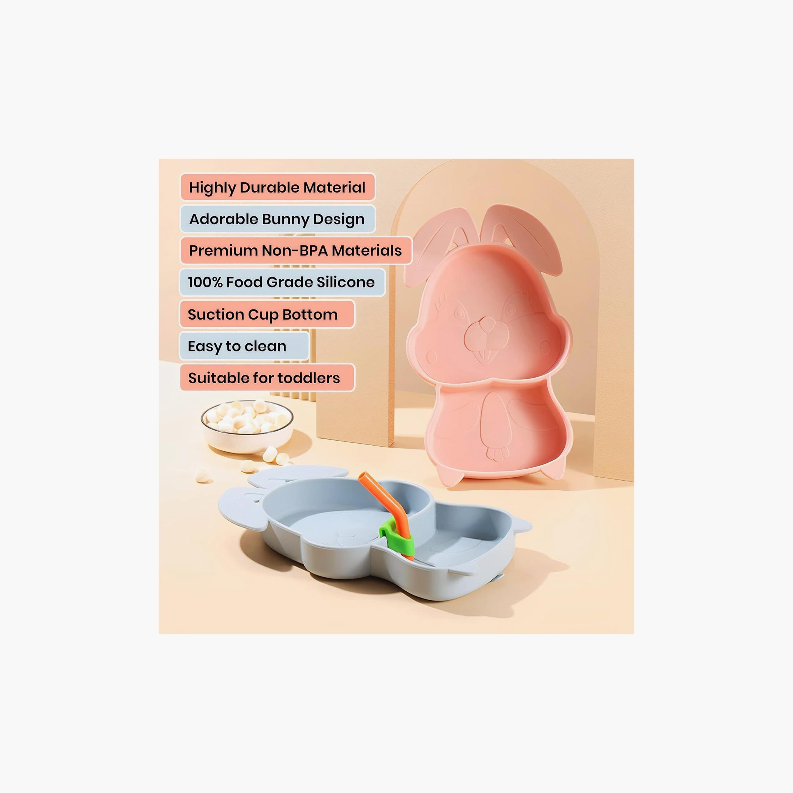 Factory Price 4-Piece Elena Kids Silicone Tableware - Bunny-baby-feeding-mealtimeessentials-image-5