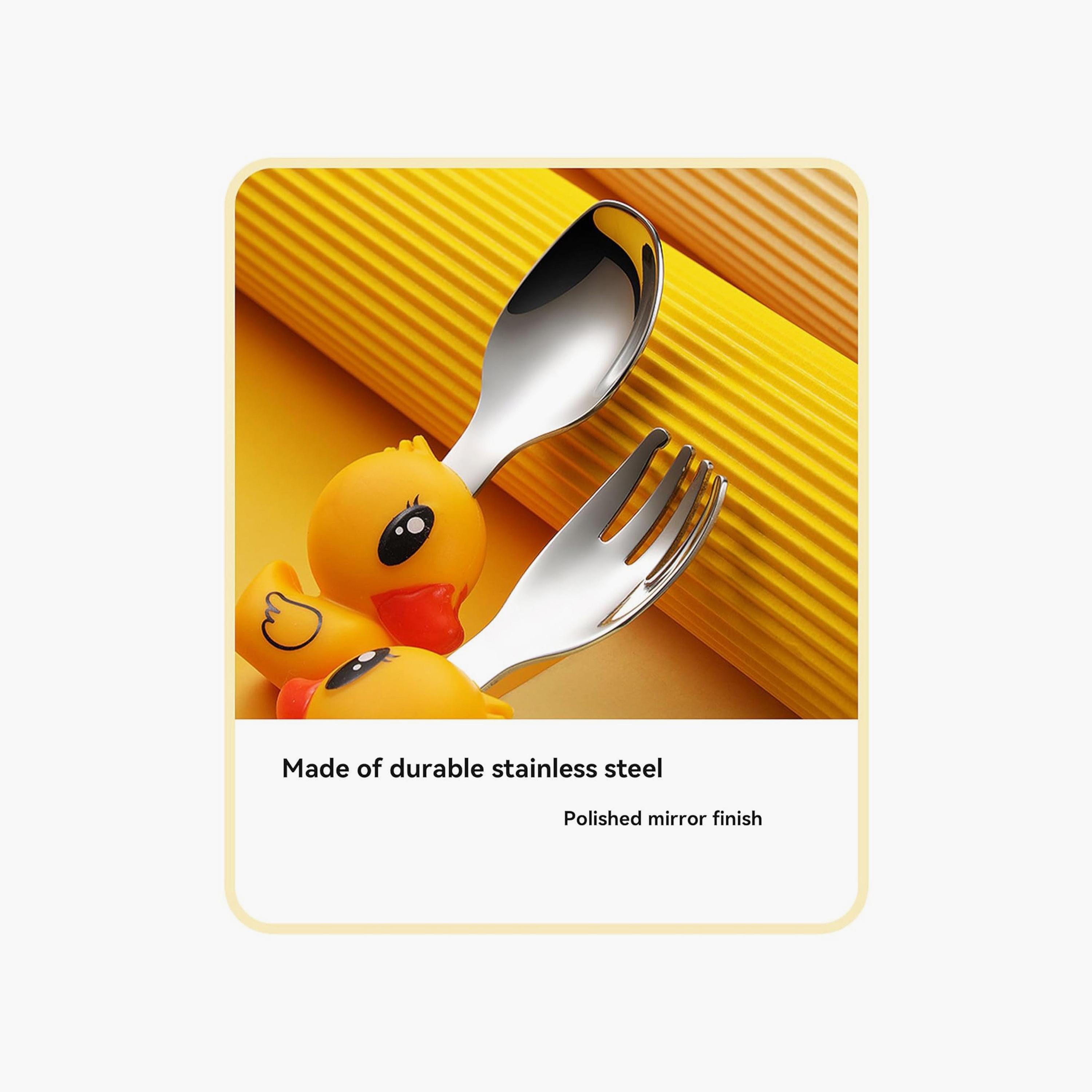 Factory Price 4-Piece Elena Kids Silicone Tableware - Duck-baby-feeding-mealtimeessentials-image-4