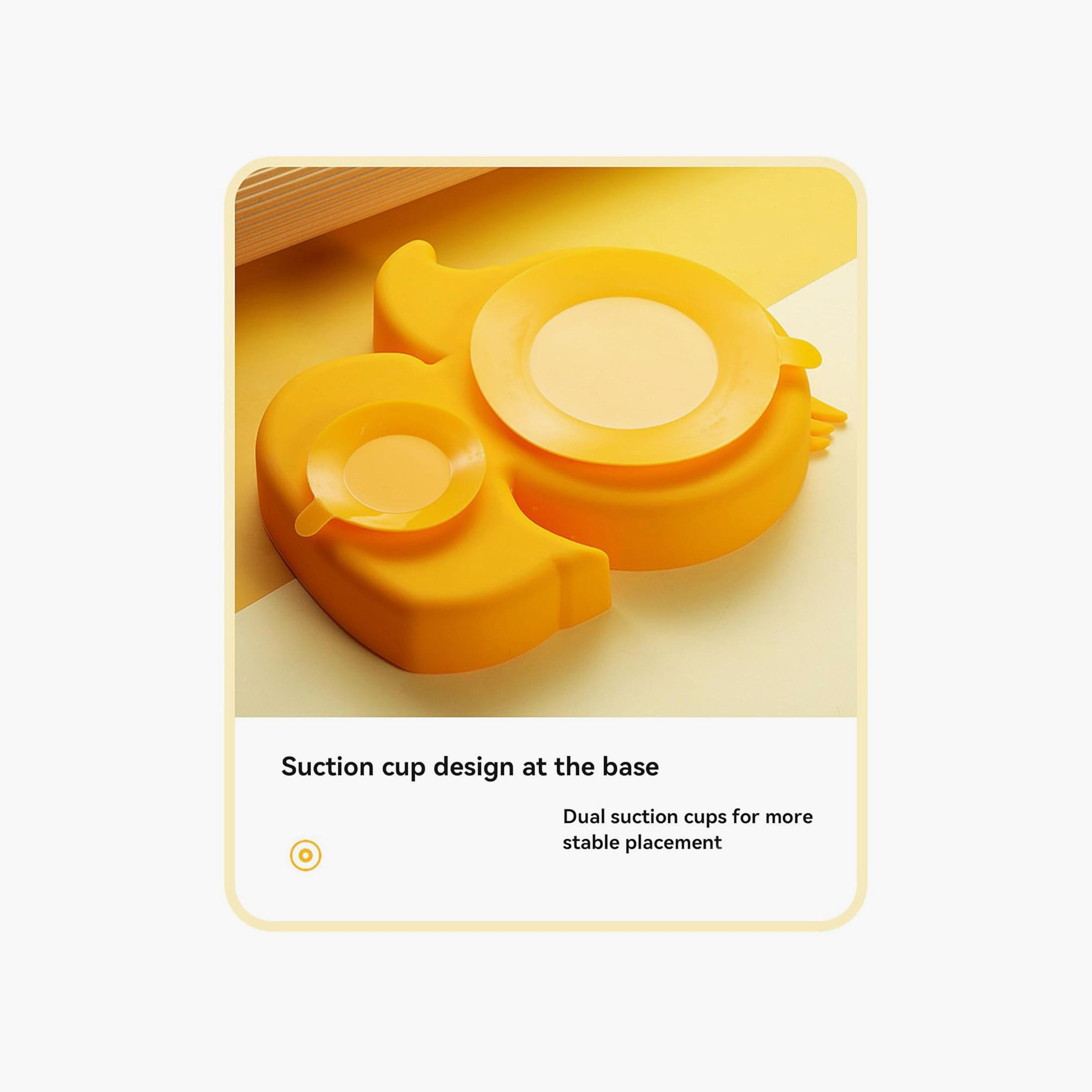 Factory Price 4-Piece Elena Kids Silicone Tableware - Duck-baby-feeding-mealtimeessentials-image-5