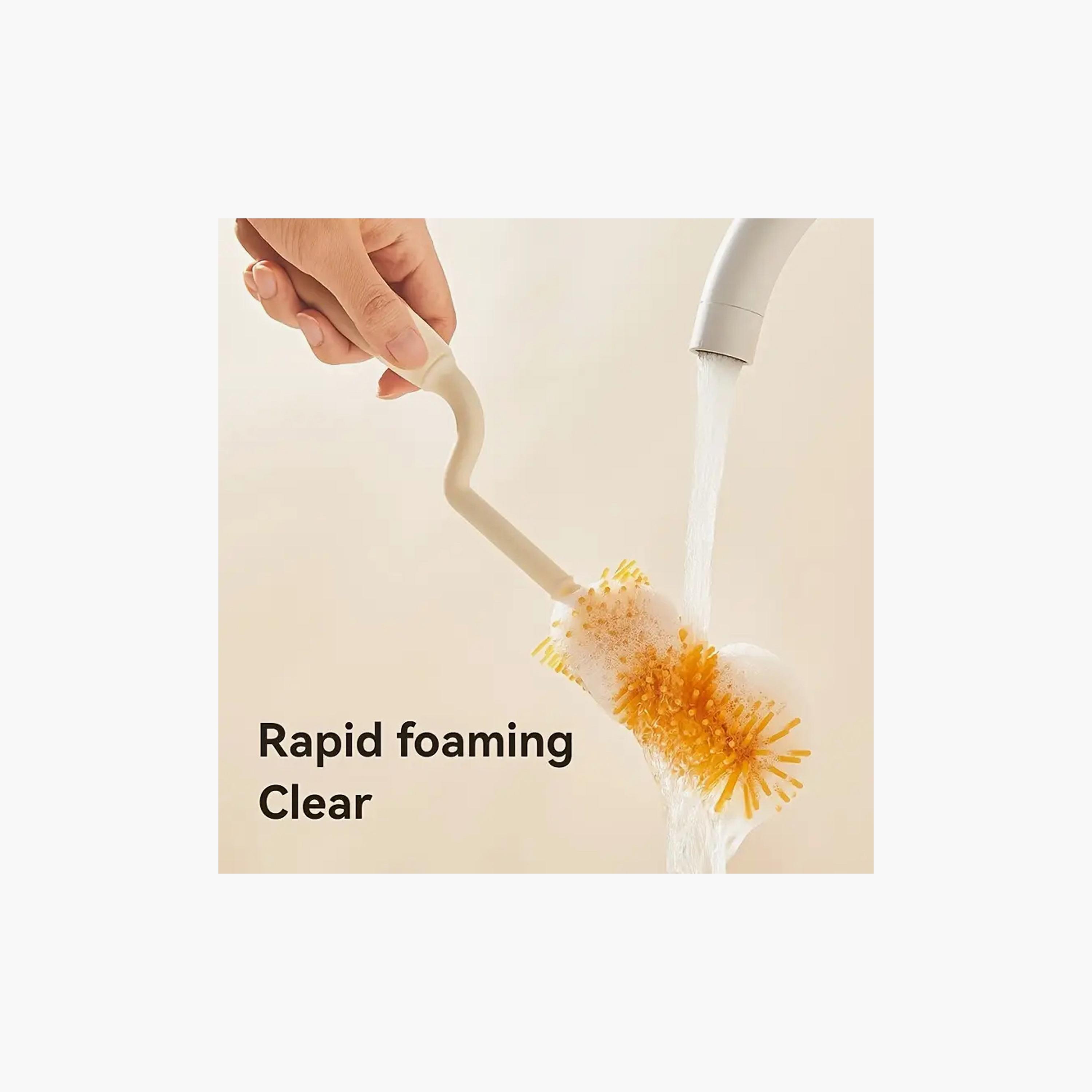 Factory Price Baby Bottle Cleaning Brush Set with Drying Rack-baby-feeding-accessories-image-6