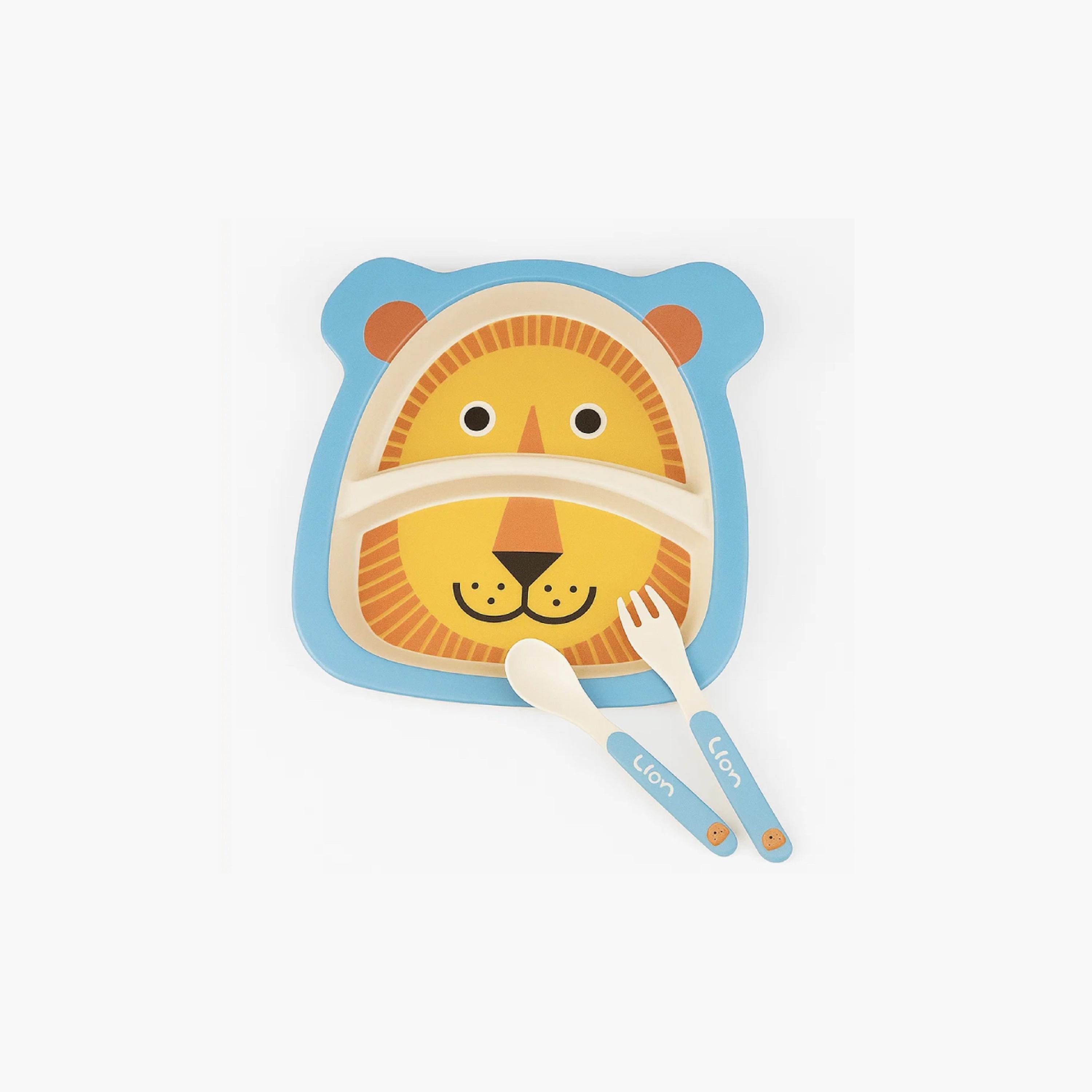 Factory Price 5-Piece Bamboo Tableware Set - Lion-baby-feeding-mealtimeessentials-image-3