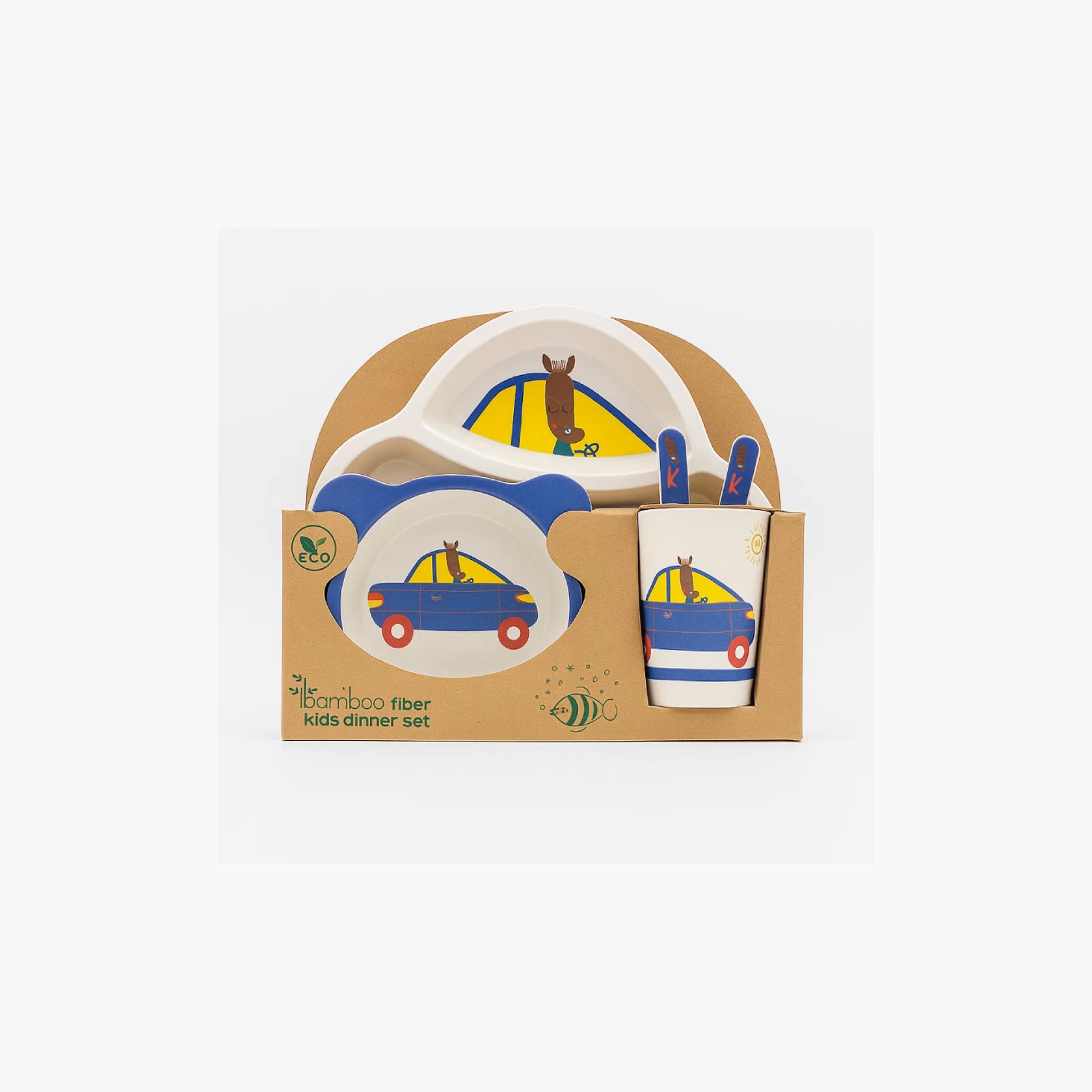 Factory Price 5-Piece Bamboo Tableware Set - Car - A-baby-feeding-mealtimeessentials-image-4