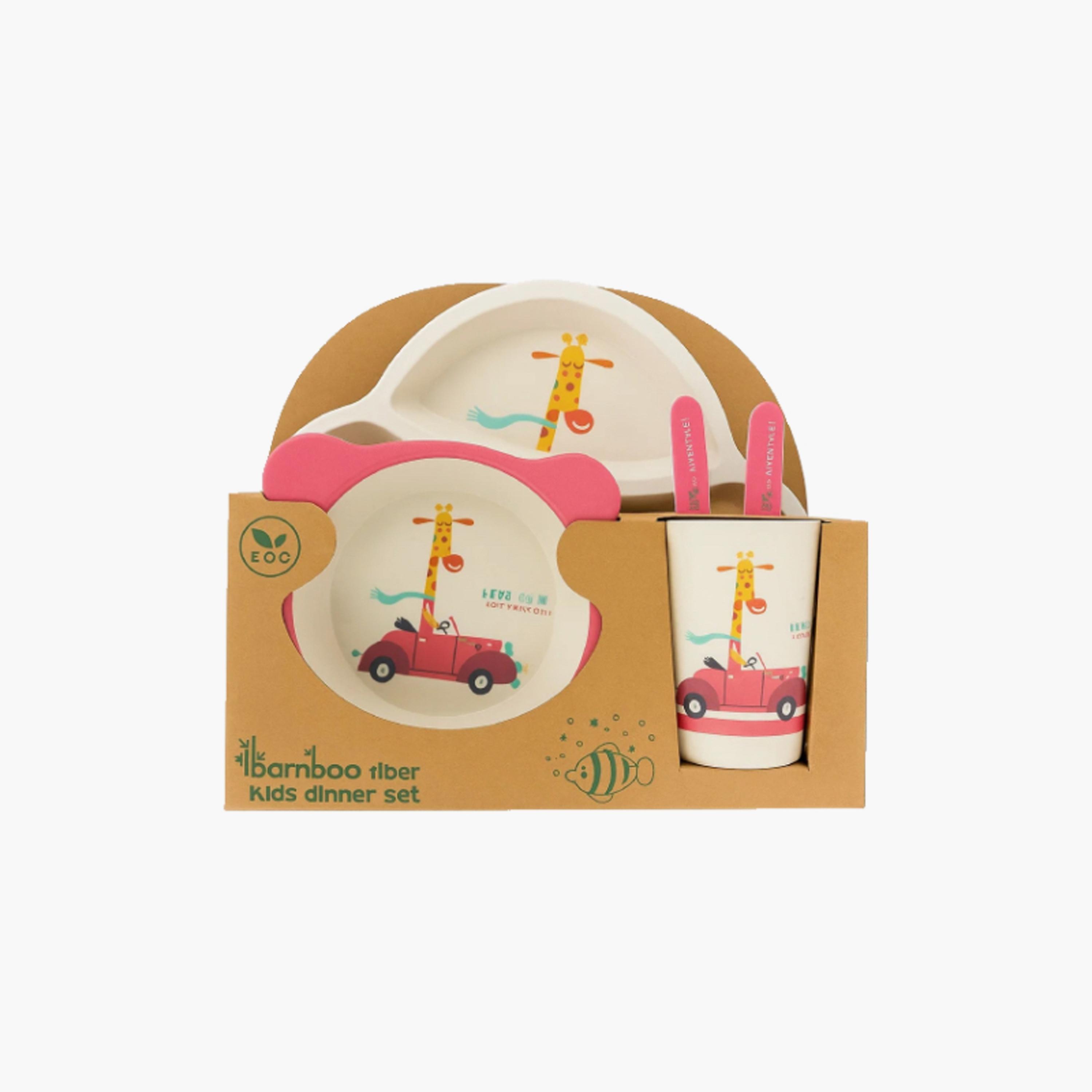 Factory Price 5-Piece Bamboo Tableware Set - Car - B-baby-feeding-mealtimeessentials-image-5