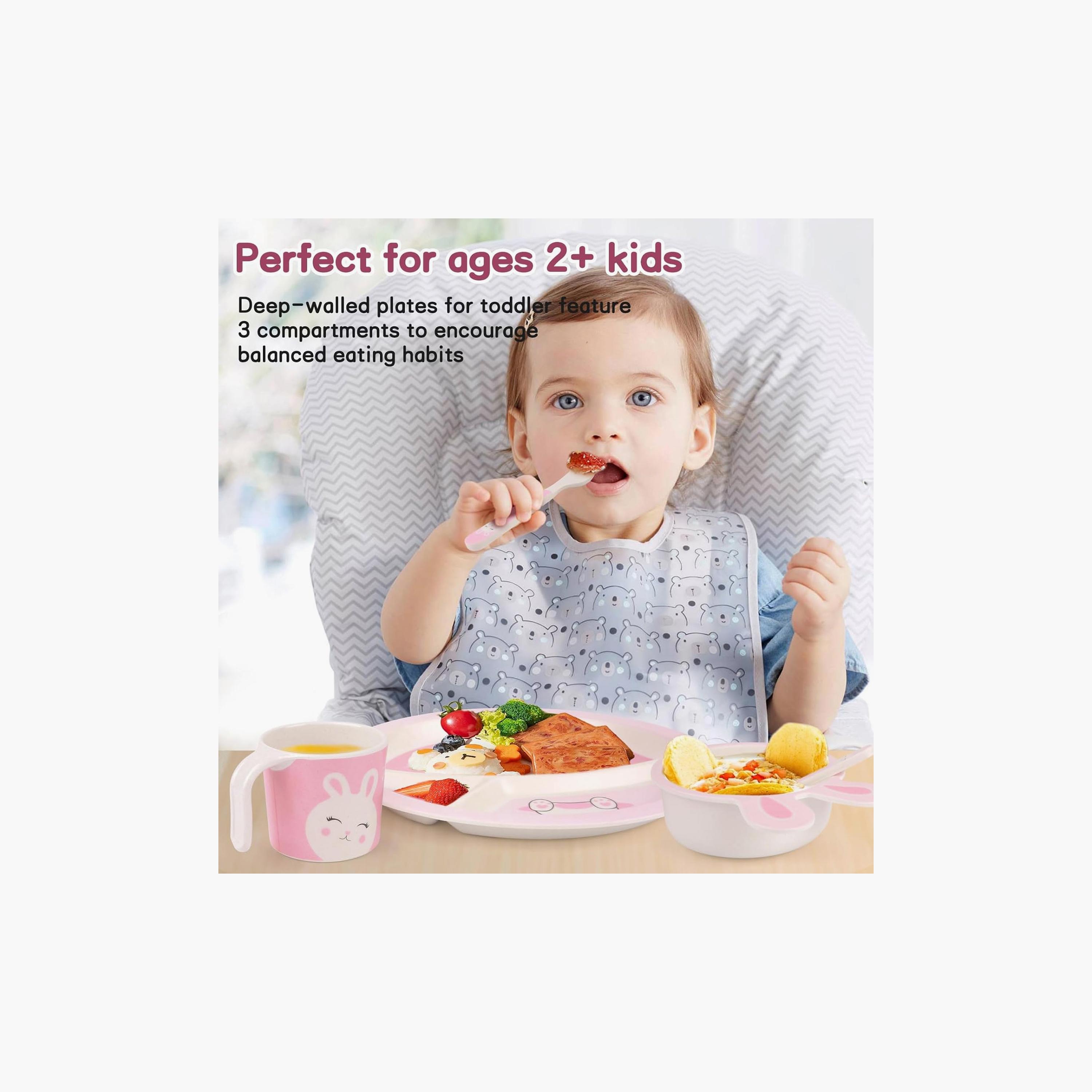 مجموعة أدوات مائدة من الخيزران 5 قطع - الأرنب من فاكتوري برايس-baby-feeding-mealtimeessentials-image-2
