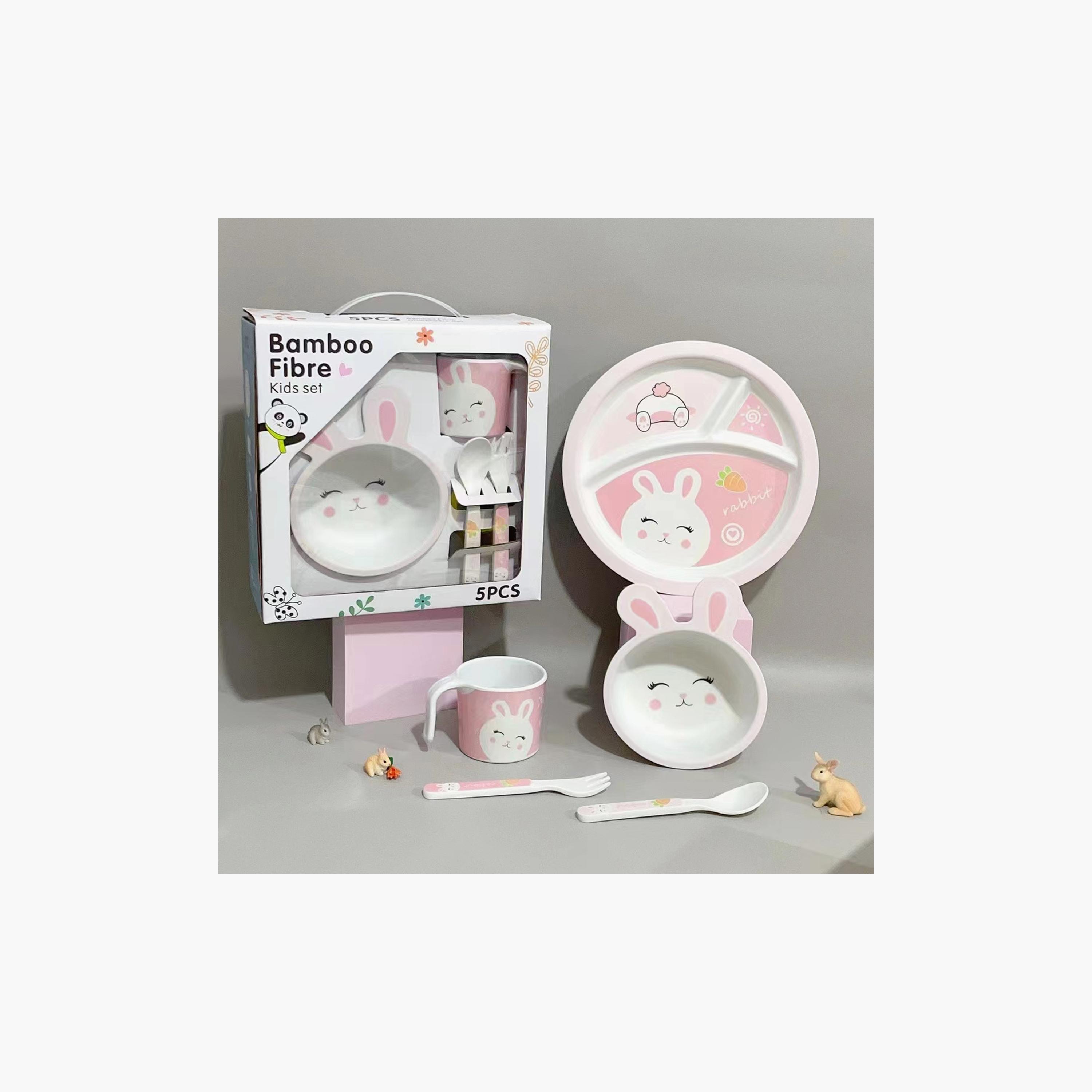 مجموعة أدوات مائدة من الخيزران 5 قطع - الأرنب من فاكتوري برايس-baby-feeding-mealtimeessentials-image-7